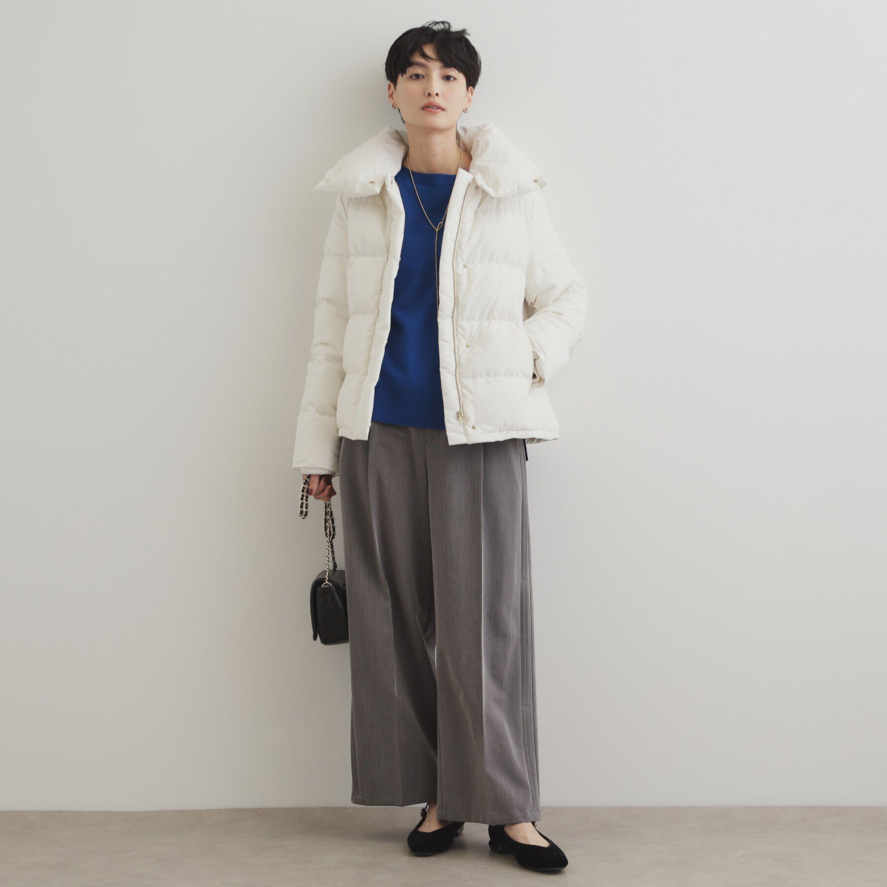 OPAQUE.CLIP「《SS-LLsize》襟取り外し可/ショートダウンジャケット【洗濯機洗い可/撥水/防風/抗菌加工】」|ダウン|