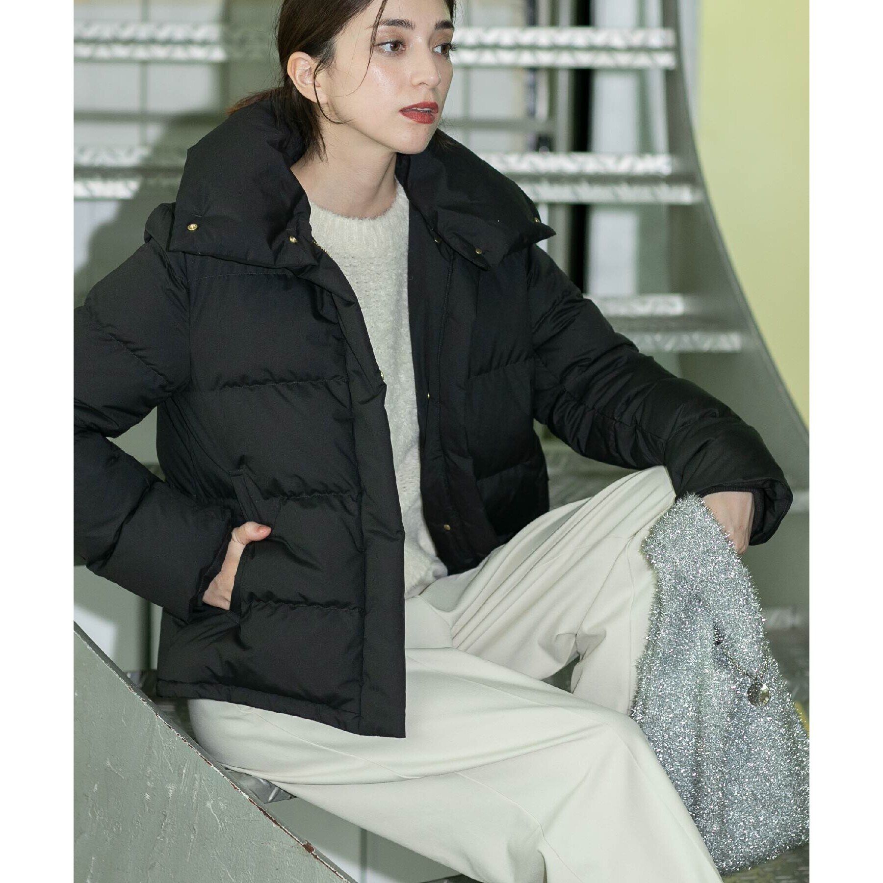 OPAQUE.CLIP「《SS-LLsize》襟取り外し可/ショートダウンジャケット【洗濯機洗い可/撥水/防風/抗菌加工】」|ダウン|