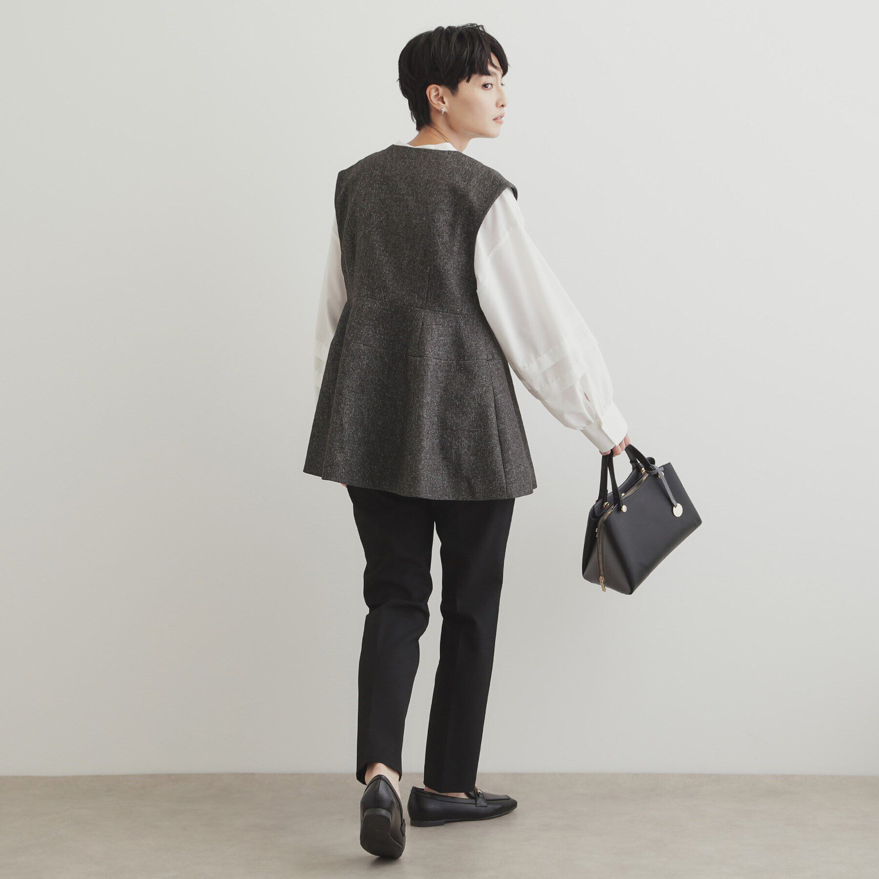 OPAQUE.CLIP「ウールライクペプラムジレ【洗濯機洗い可】」|ベスト・ジレ|