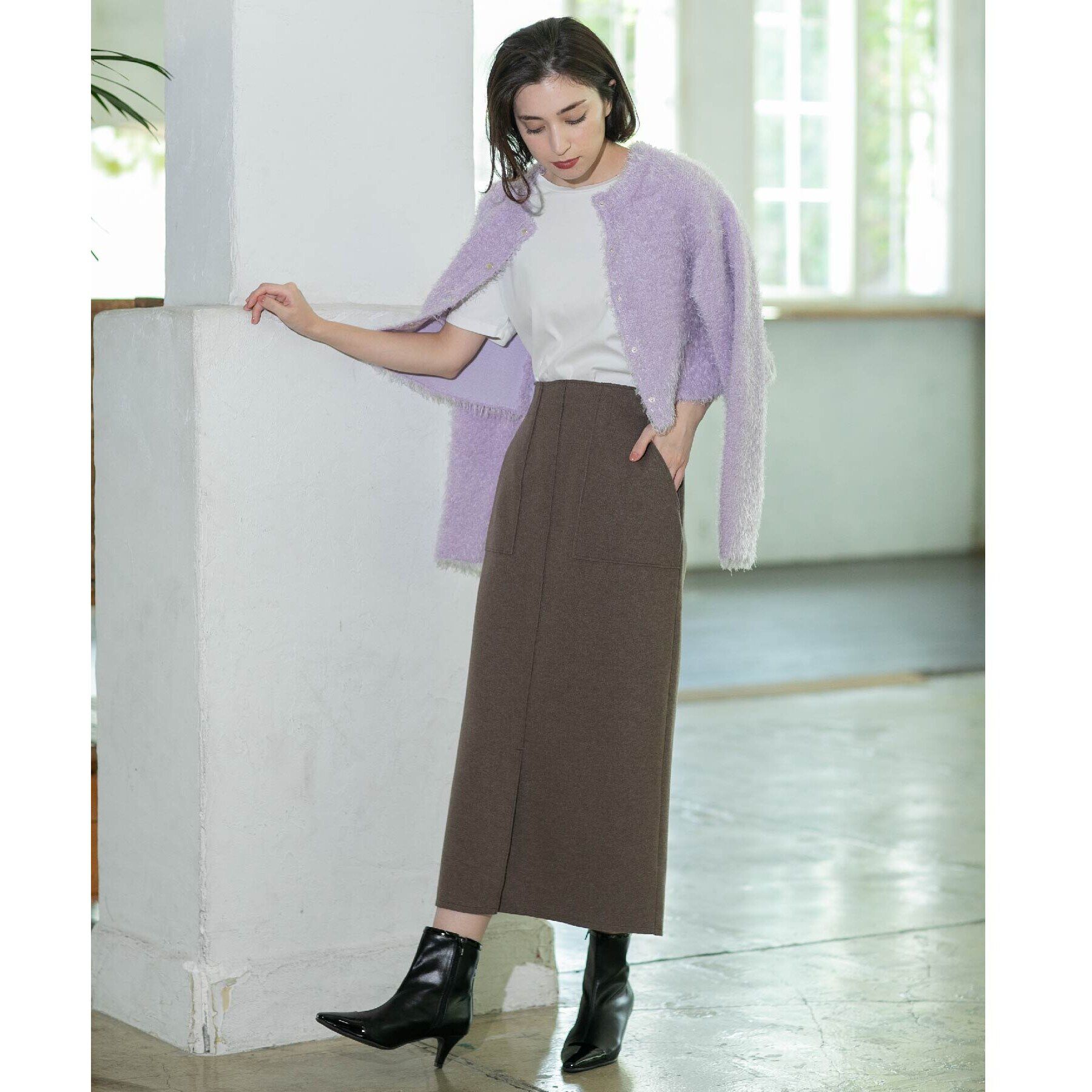 OPAQUE.CLIP「《S-LLsize/7color》ウールライクストレッチタイトスカート【洗濯機洗い可】」|スカート|