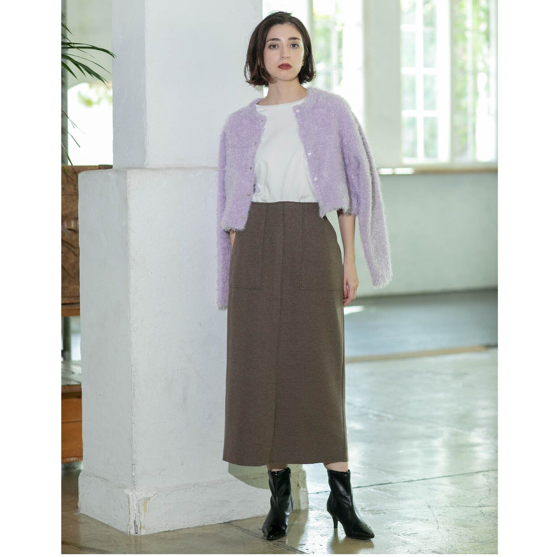 OPAQUE.CLIP「《S-LLsize/7color》ウールライクストレッチタイトスカート【洗濯機洗い可】」|スカート|