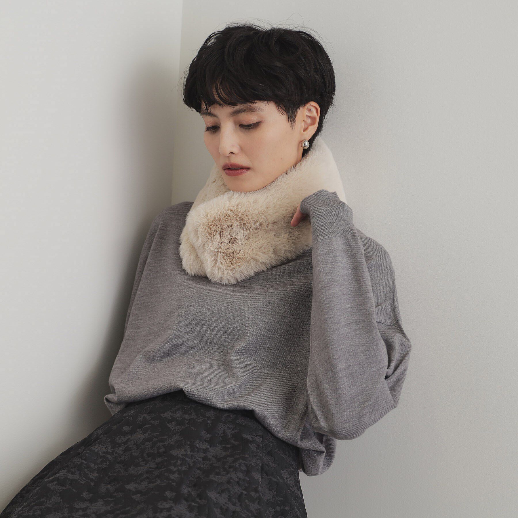 OPAQUE.CLIP「【マグネット仕様】フェイクファーミニティペット」|ストール|