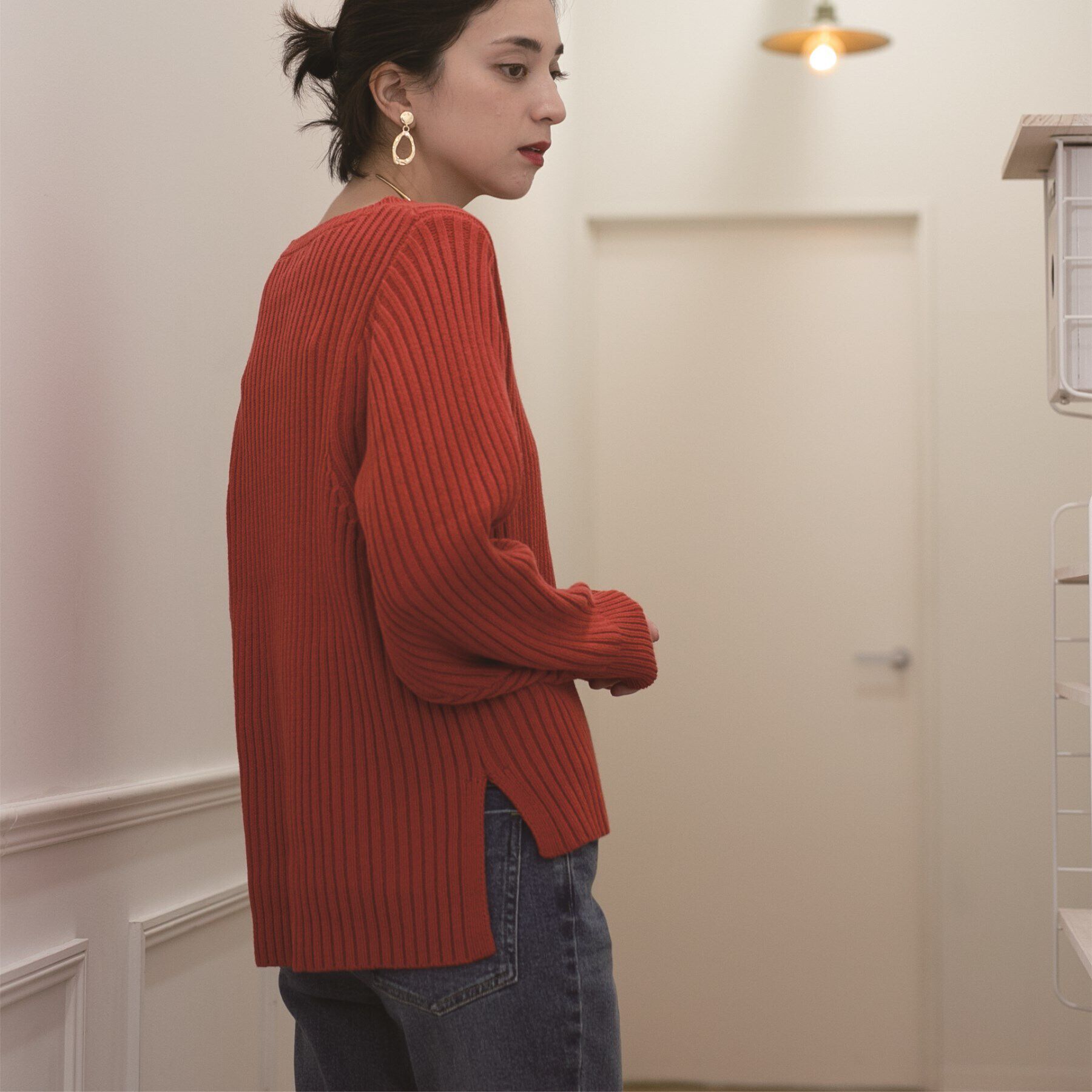 OPAQUE.CLIP「《7color》ボリュームスリーブリブニット【洗濯機洗い可】」|ニット・セーター|