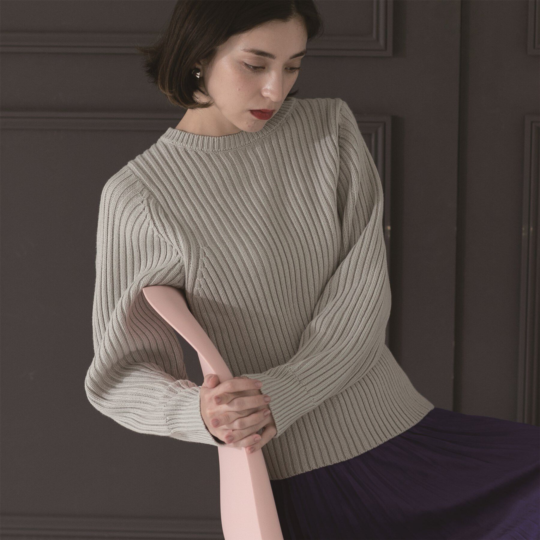 OPAQUE.CLIP「《7color》ボリュームスリーブリブニット【洗濯機洗い可】」|ニット・セーター|