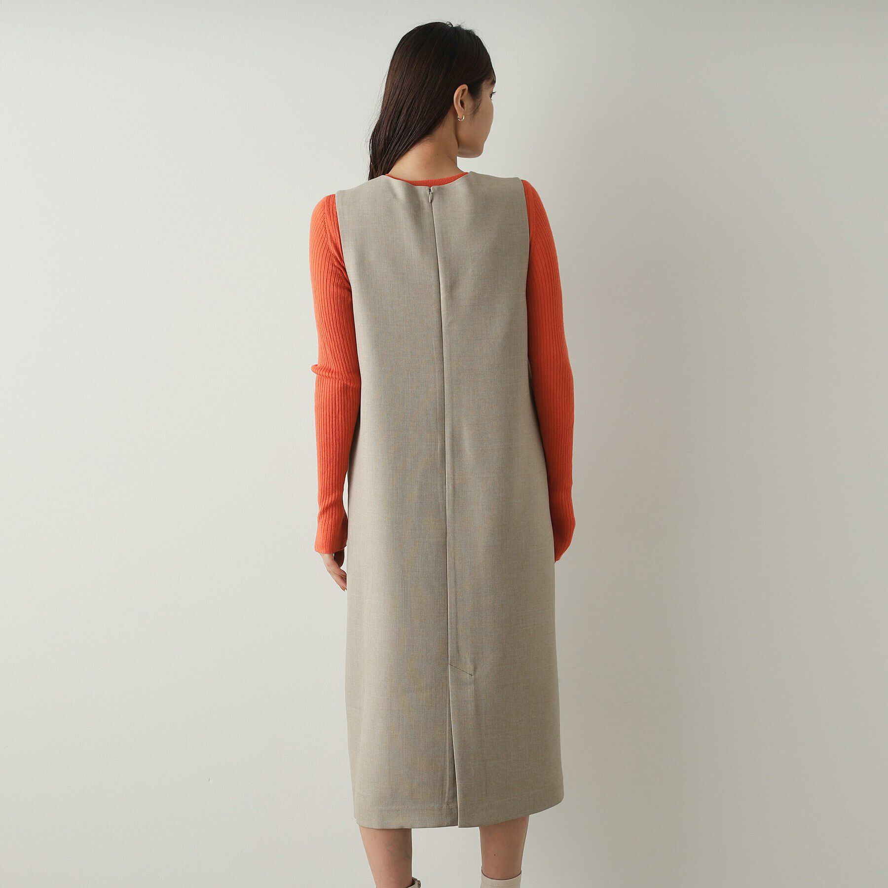 OPAQUE.CLIP「キーネックIラインジャンスカ【洗える/ストレッチ/抗ピル】」|ワンピース|