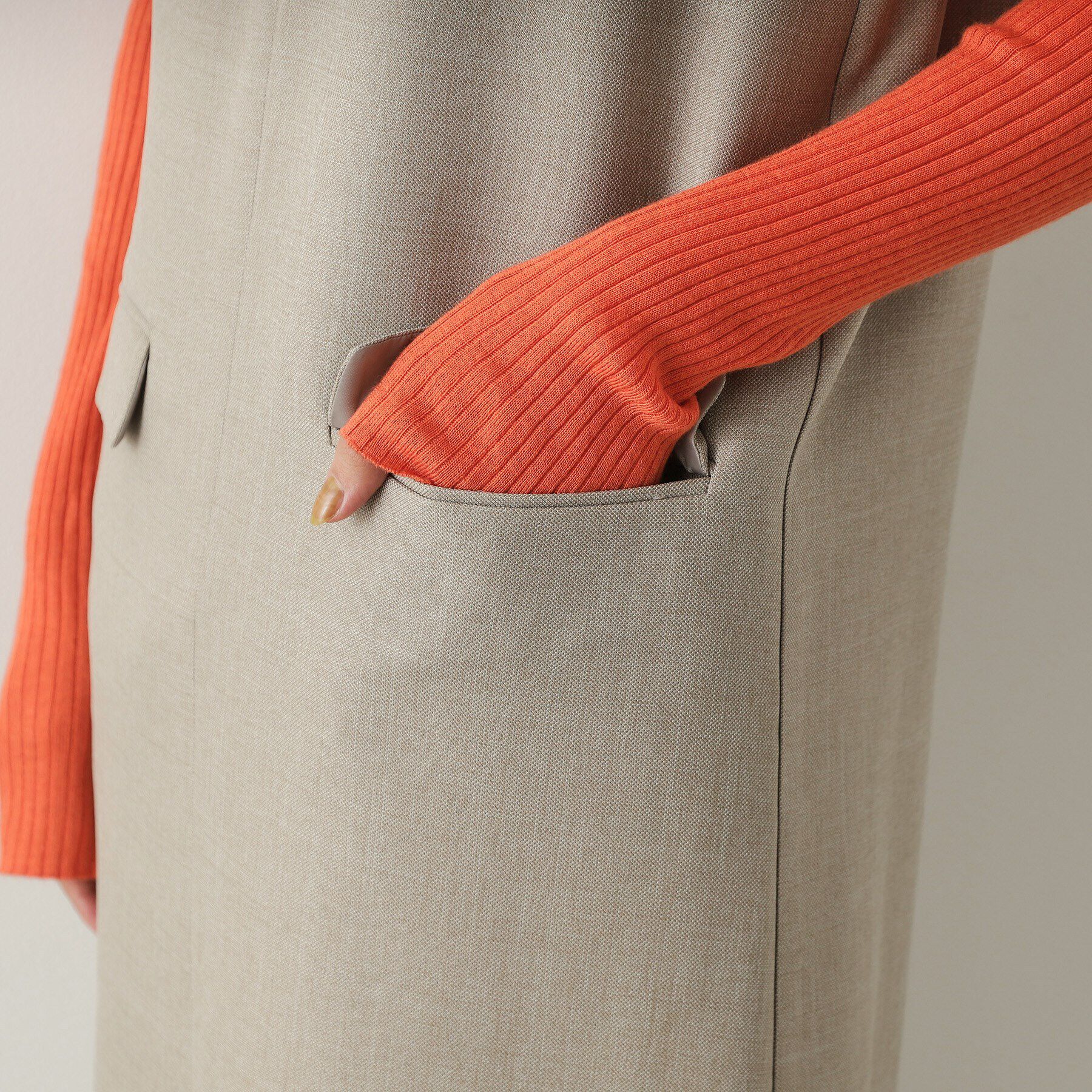 OPAQUE.CLIP「キーネックIラインジャンスカ【洗える/ストレッチ/抗ピル】」|ワンピース|