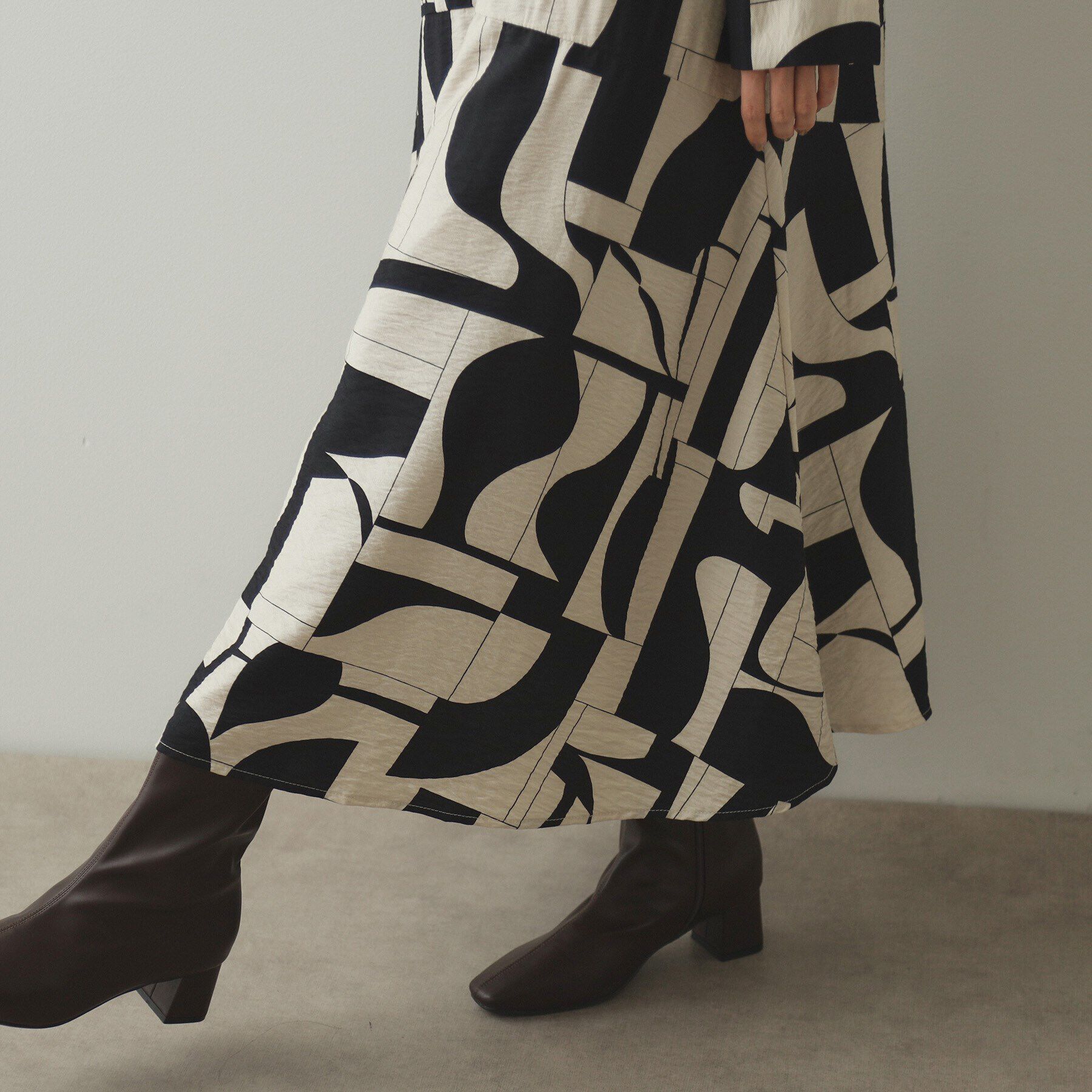 OPAQUE.CLIP「ジオメトリック/レオパードプリントワンピース」|ワンピース|