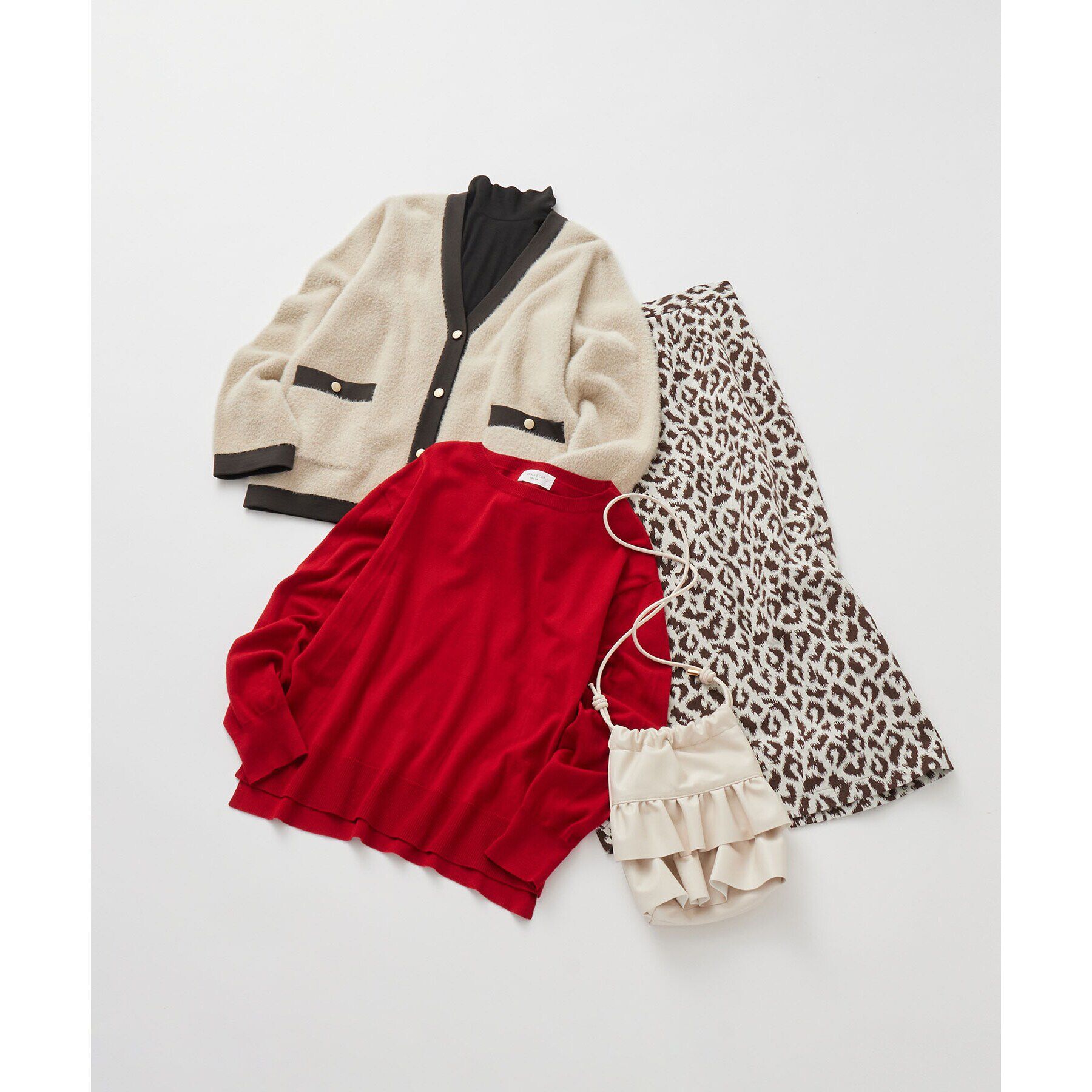 OPAQUE.CLIP「レオパードジャカード ナロースカート【洗濯機洗い可】」|スカート|