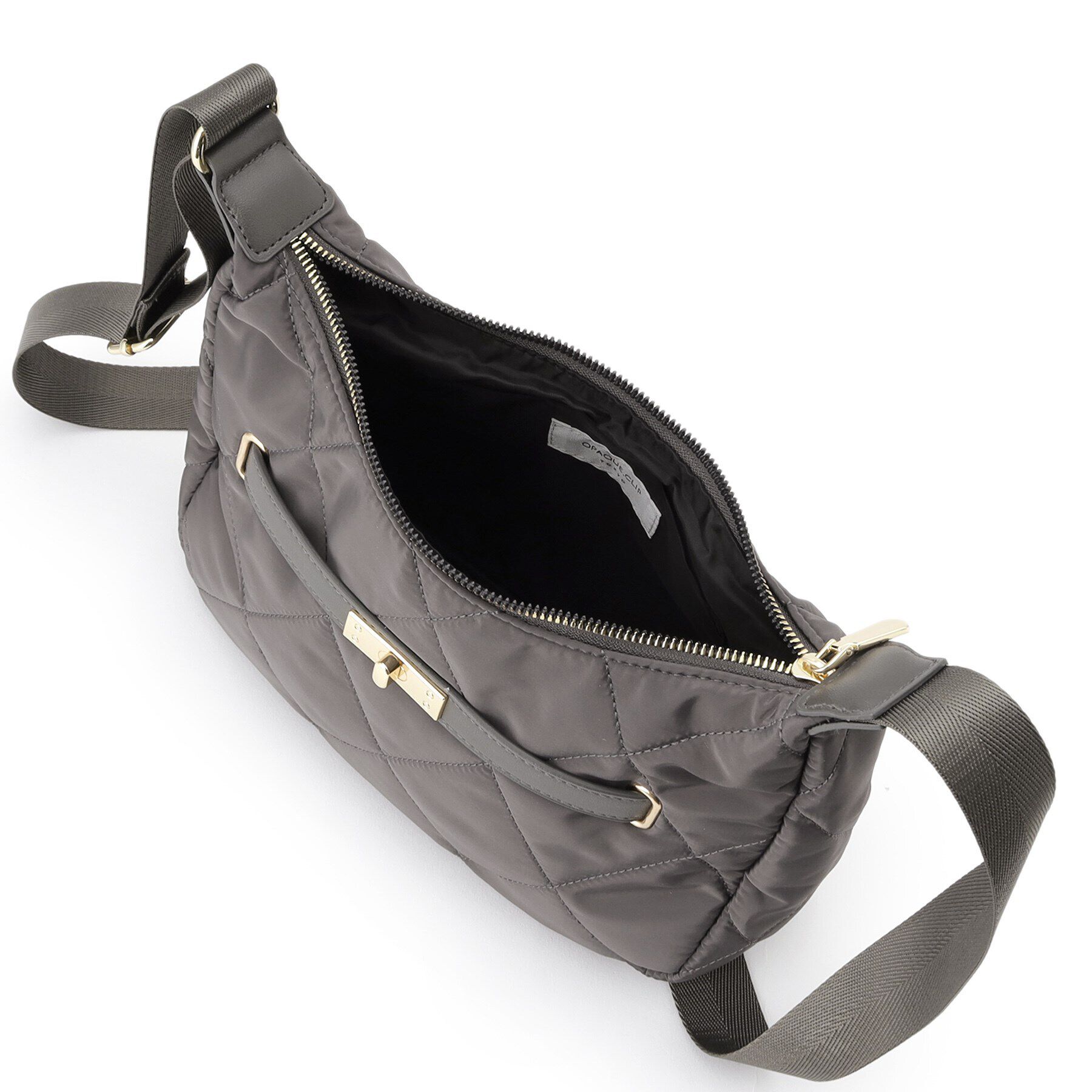 OPAQUE.CLIP「【長さ調整可能】ダイヤキルティングムーンミドルショルダーバッグ」|ショルダー・メッセンジャー|