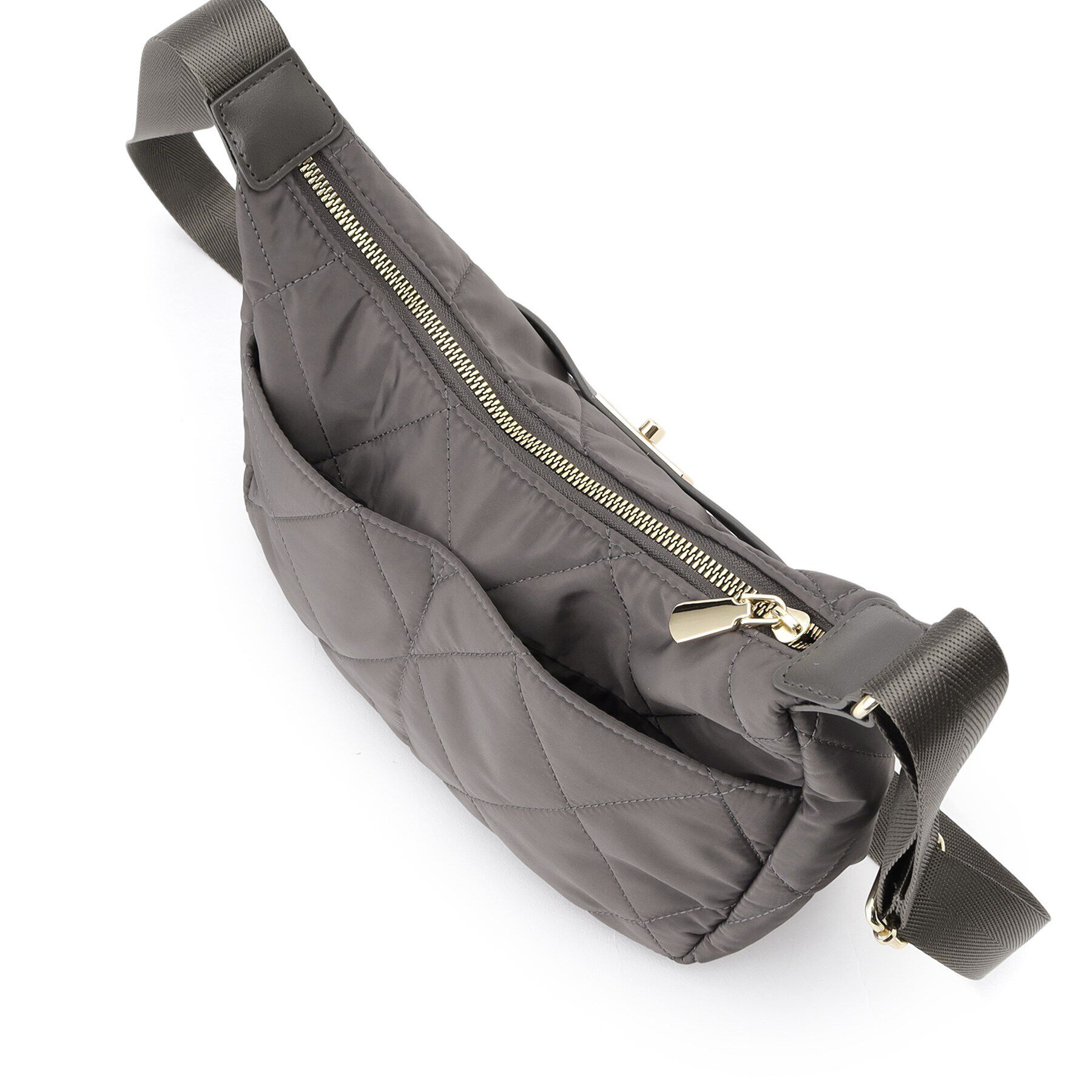 OPAQUE.CLIP「【長さ調整可能】ダイヤキルティングムーンミドルショルダーバッグ」|ショルダー・メッセンジャー|