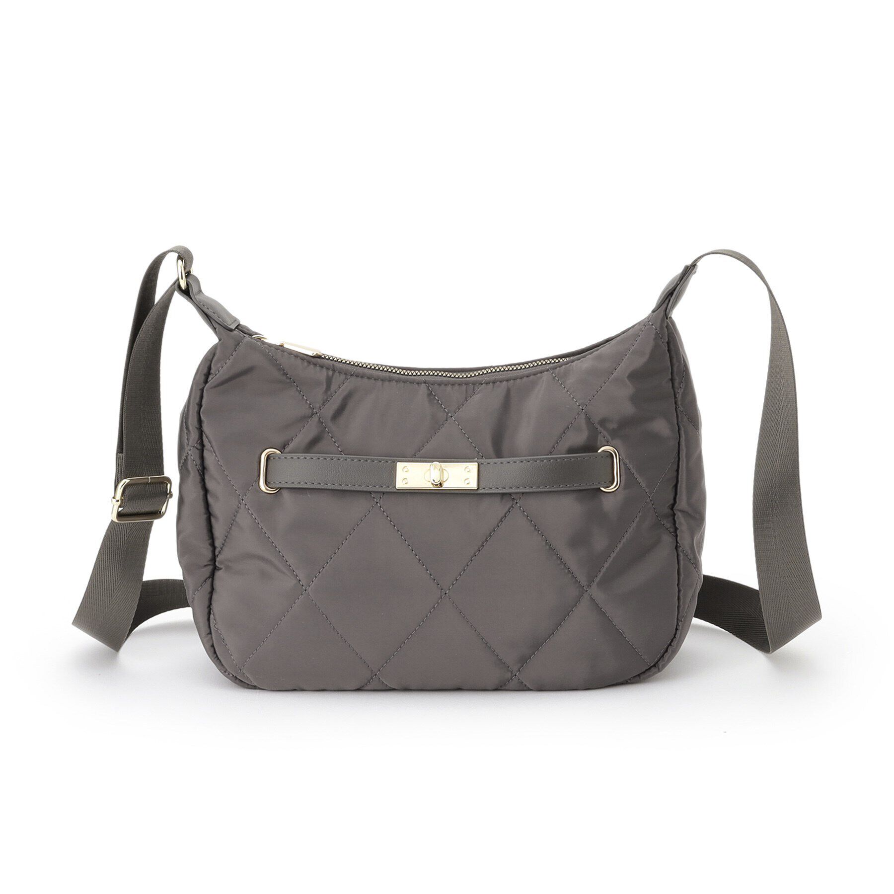 OPAQUE.CLIP「【長さ調整可能】ダイヤキルティングムーンミドルショルダーバッグ」|ショルダー・メッセンジャー|