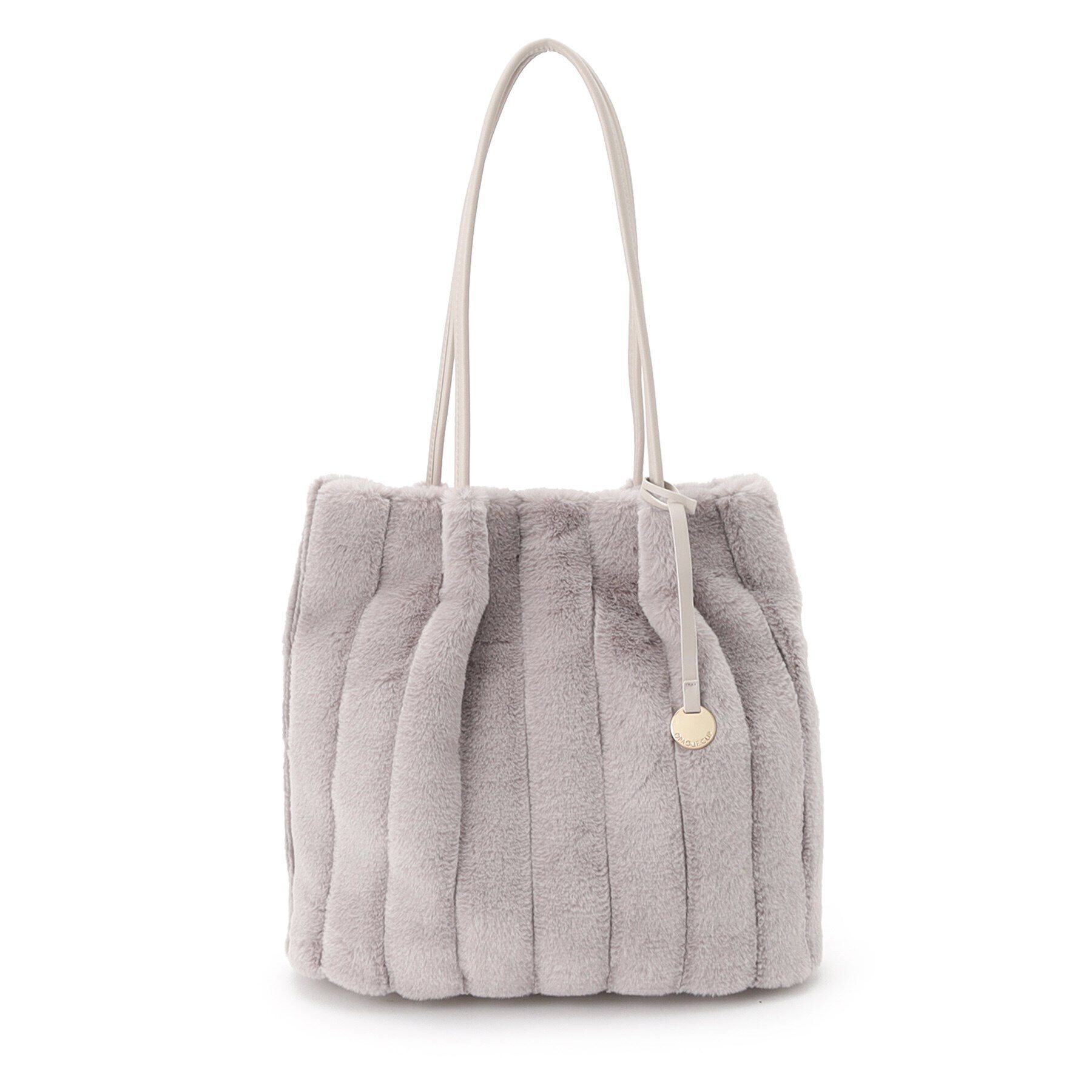 OPAQUE.CLIP「【A4サイズ対応/マチ付き】ストライプフェイクファートートバッグ」|ショルダー・メッセンジャー|