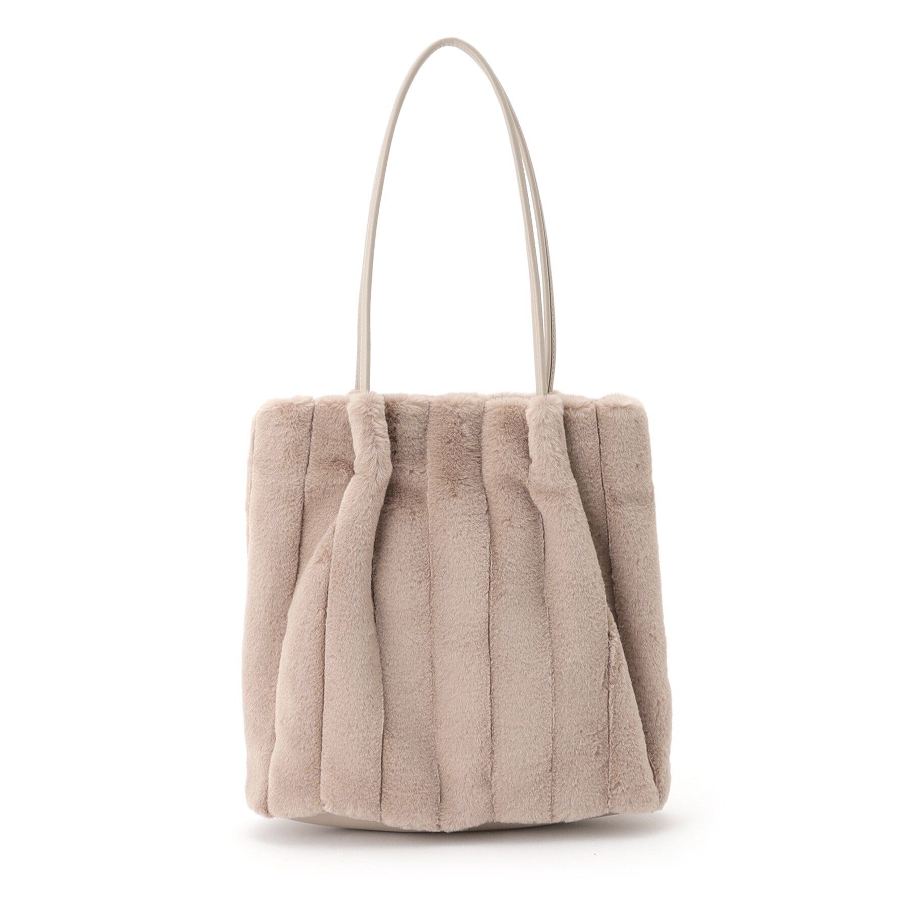 OPAQUE.CLIP「【A4サイズ対応/マチ付き】ストライプフェイクファートートバッグ」|ショルダー・メッセンジャー|