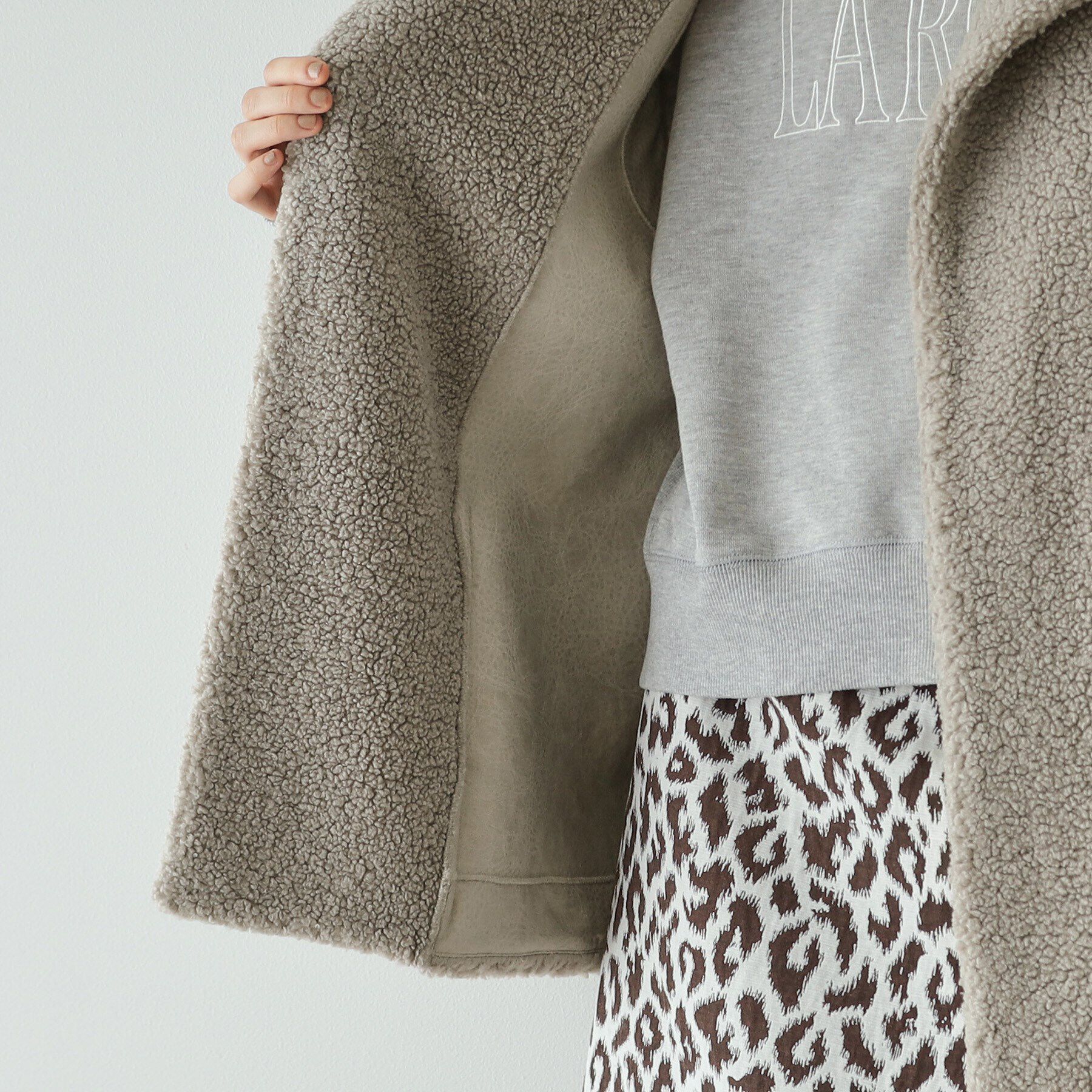 OPAQUE.CLIP「【リバーシブル】ボア&times;レザー調ベスト」|ベスト・ジレ|