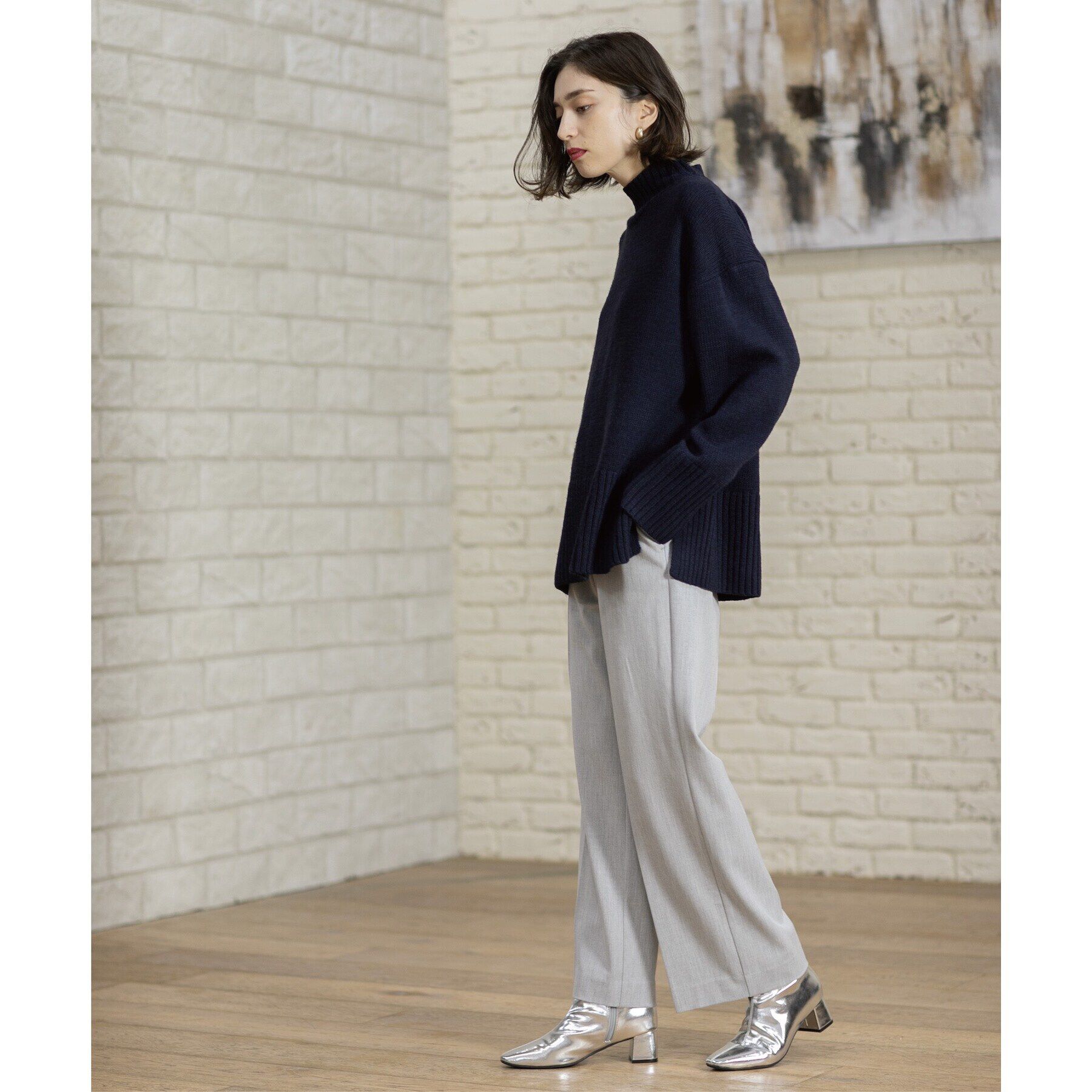 OPAQUE.CLIP「《SS-LLsize》着丈が選べる！裏起毛ストレッチイージーワイドパンツ【蓄熱素材/洗濯機洗い可】」|その他|