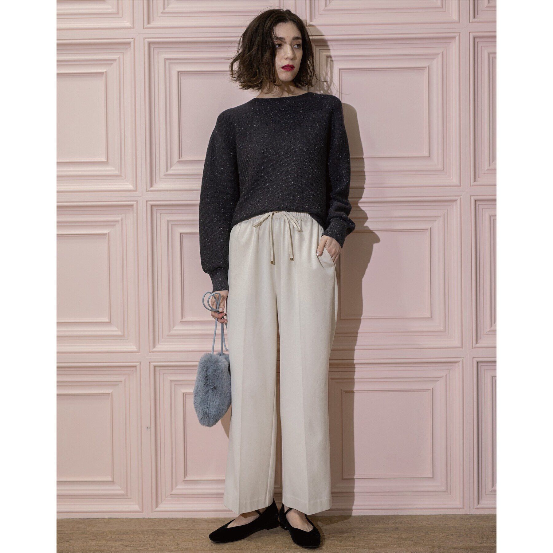 OPAQUE.CLIP「《SS-LLsize》着丈が選べる！裏起毛ストレッチイージーワイドパンツ【蓄熱素材/洗濯機洗い可】」|その他|