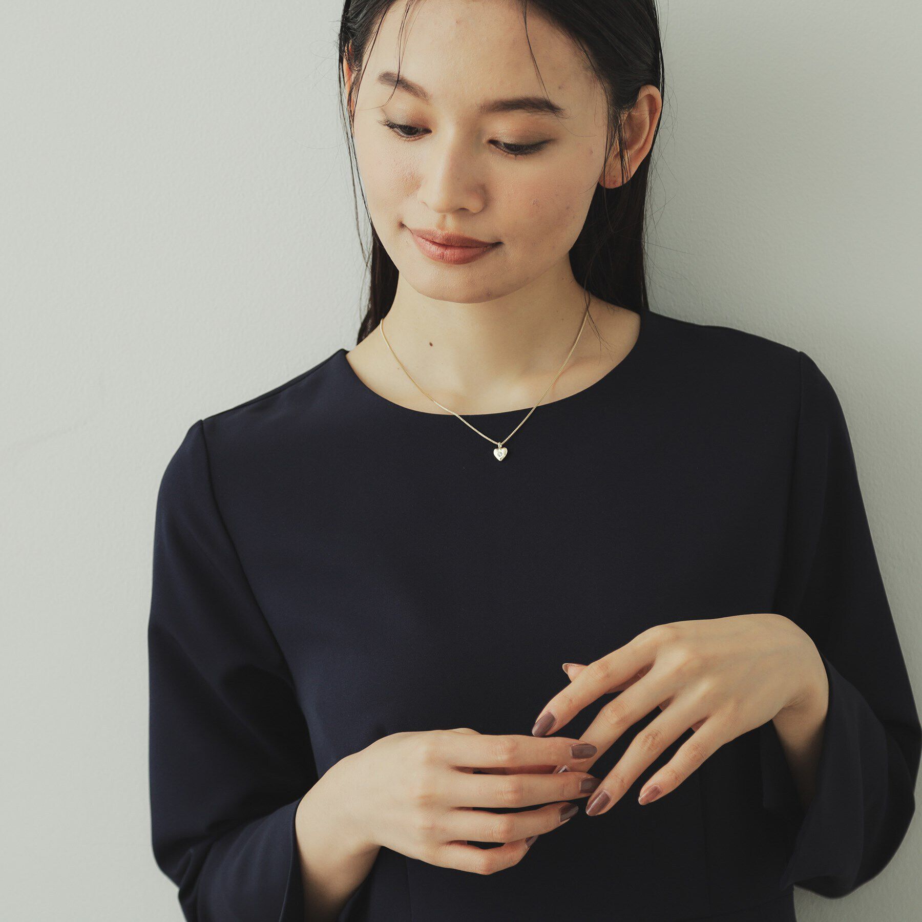 OPAQUE.CLIP「メタルハートビジュースライドネックレス」|ネックレス|