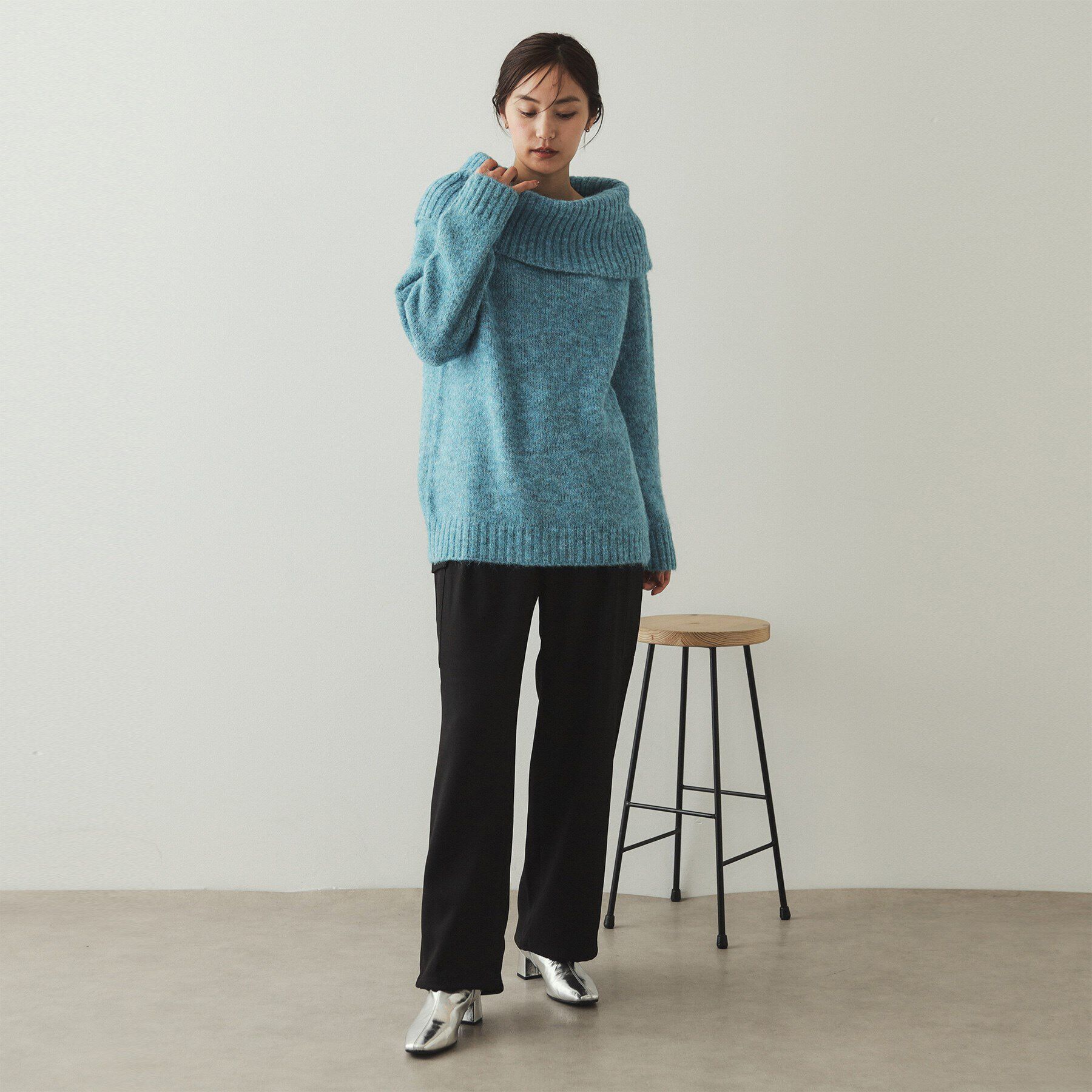 OPAQUE.CLIP「MIXオフショルダーニット【洗濯機洗い可】」|ニット・セーター|