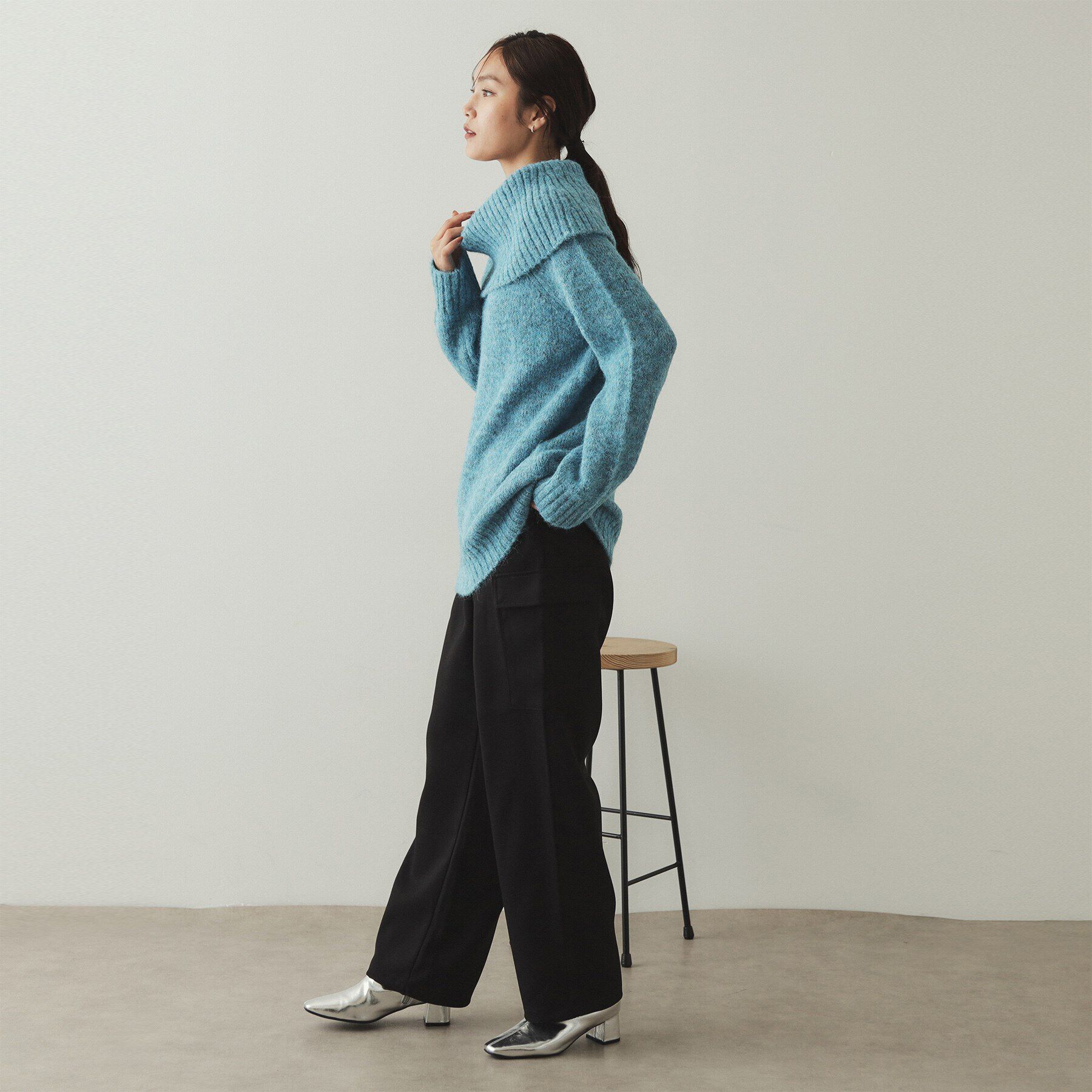 OPAQUE.CLIP「MIXオフショルダーニット【洗濯機洗い可】」|ニット・セーター|