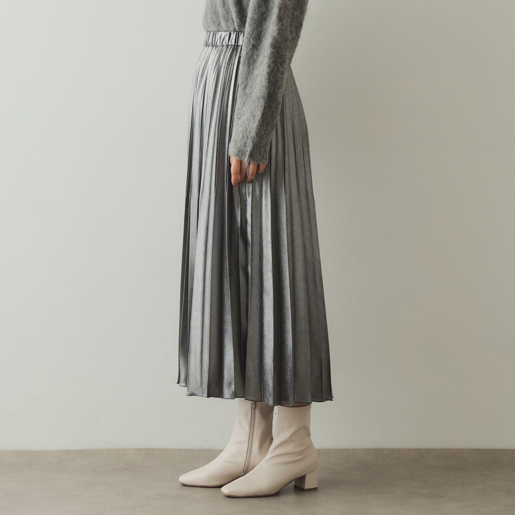 OPAQUE.CLIP「箔プリントイージープリーツスカート【洗濯機洗い可】」|スカート|