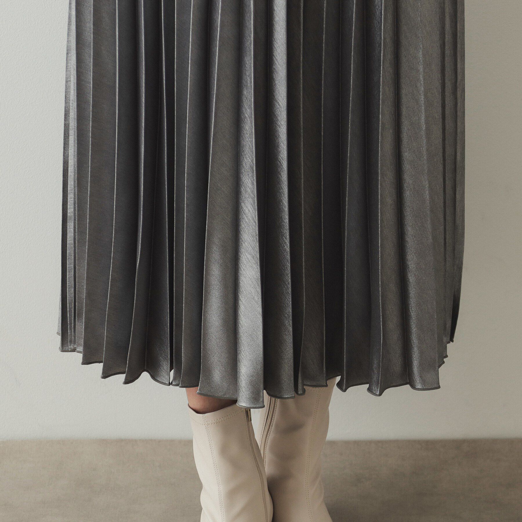 OPAQUE.CLIP「箔プリントイージープリーツスカート【洗濯機洗い可】」|スカート|