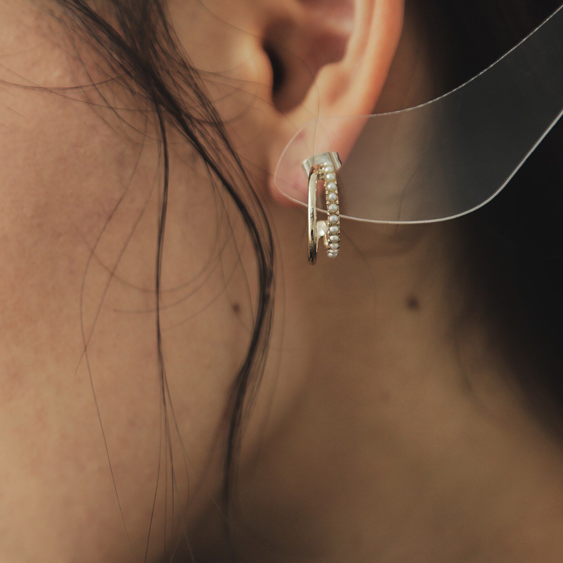 OPAQUE.CLIP「フェイクパールリングピアス」|ピアス|