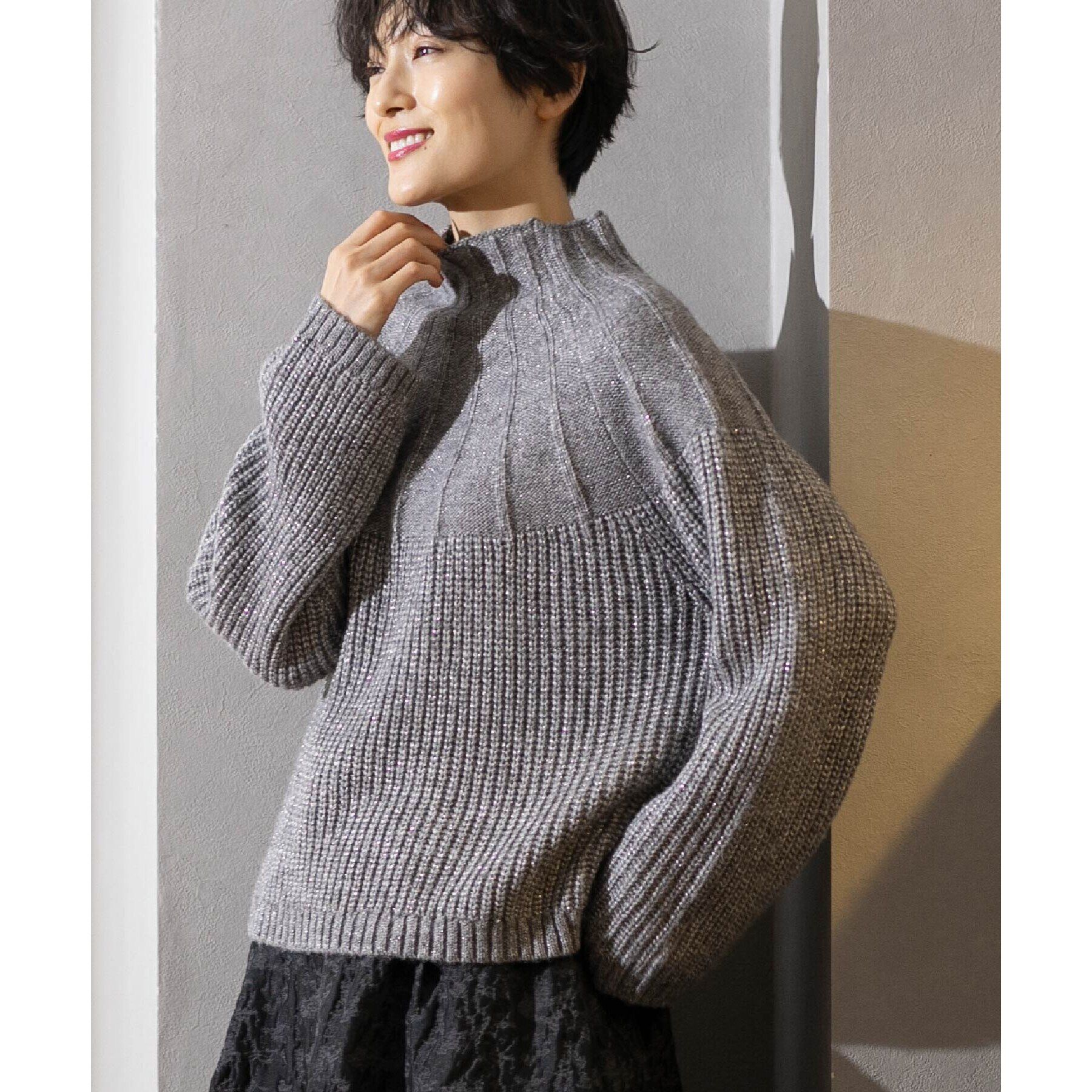 OPAQUE.CLIP「ラメ混ハイネックニット【洗濯機洗い可】」|ニット・セーター|