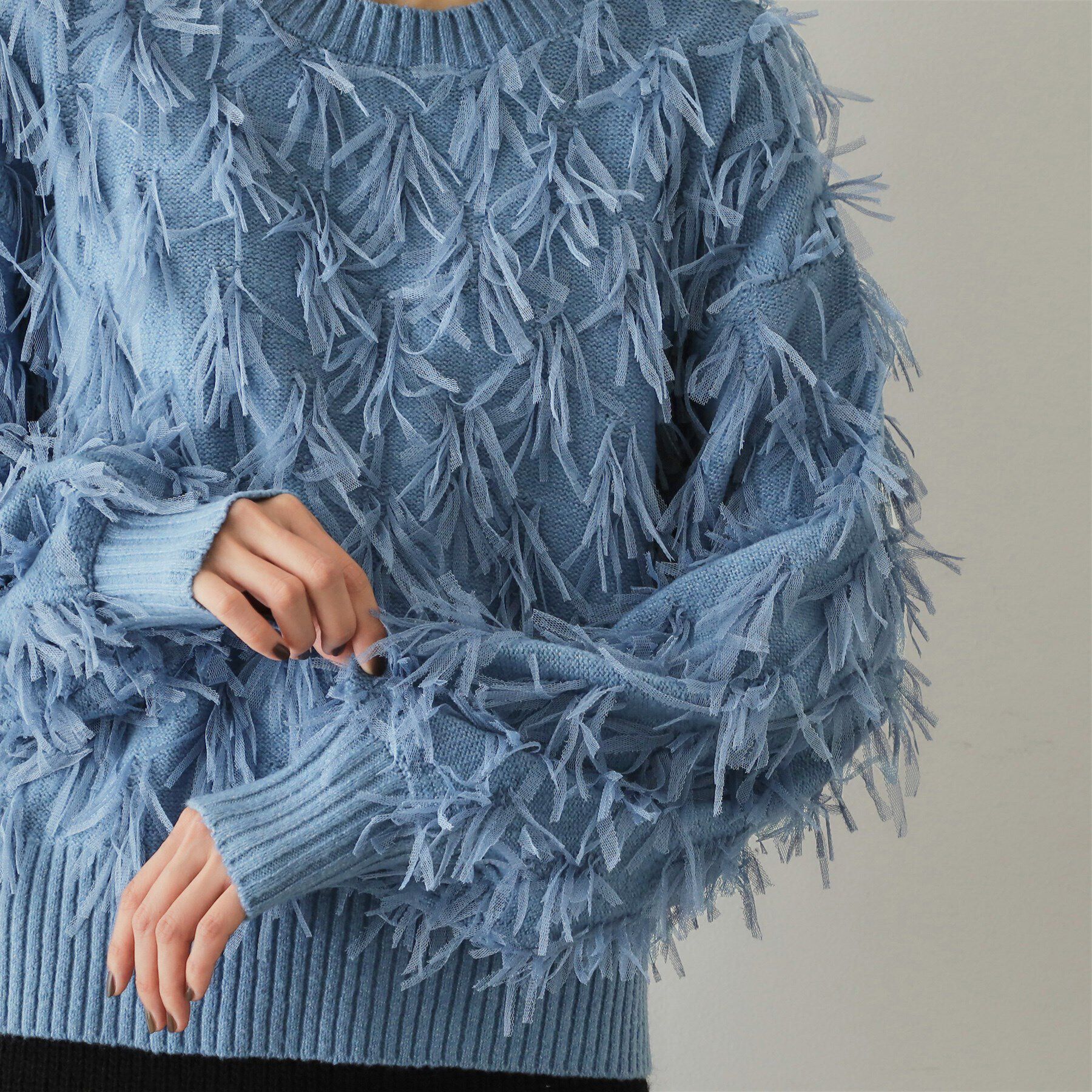 OPAQUE.CLIP「チュールテープヤーンニット【洗濯機洗い可】」|ニット・セーター|