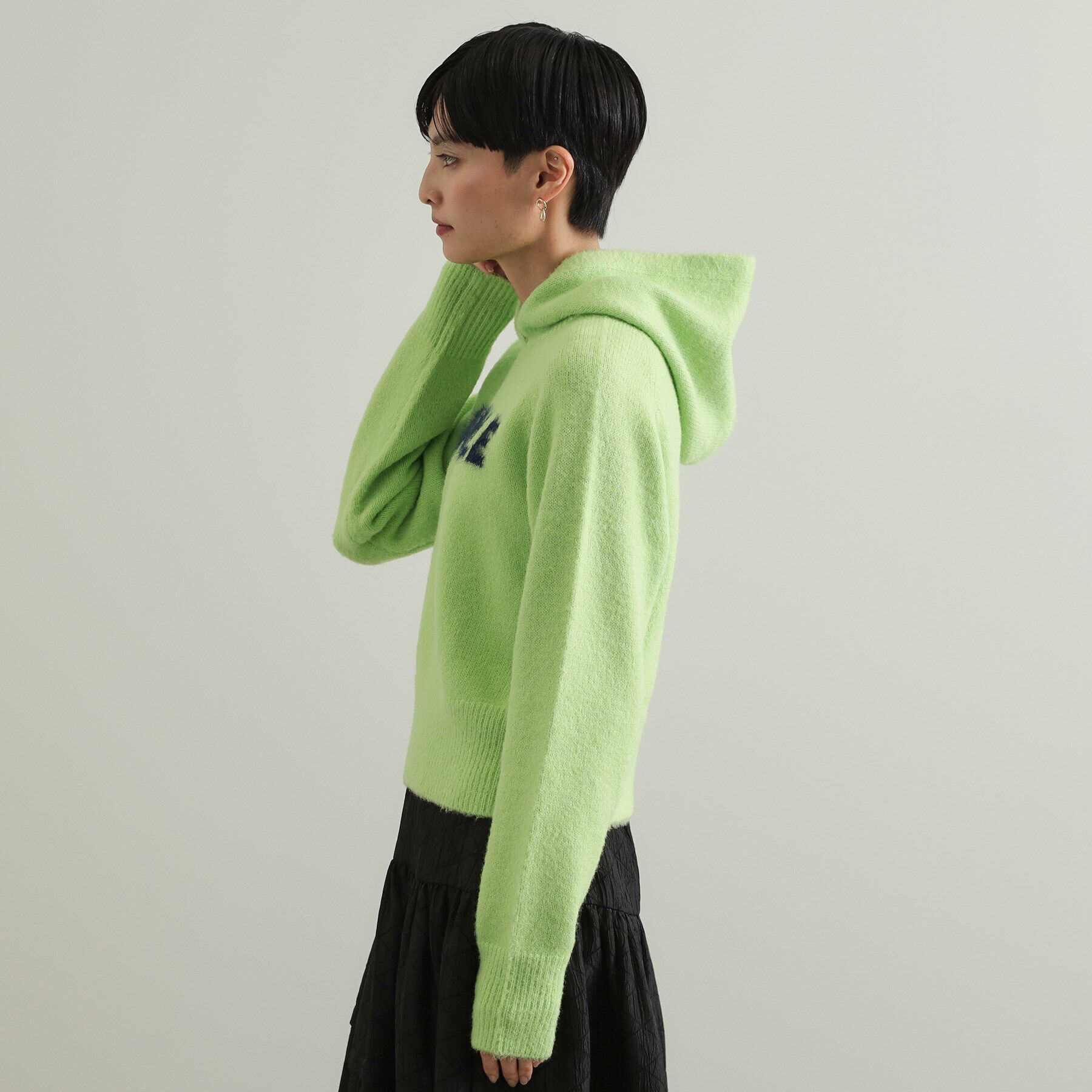 OPAQUE.CLIP「フェザーロゴフーディニット【洗濯機洗い可】」|ニット・セーター|