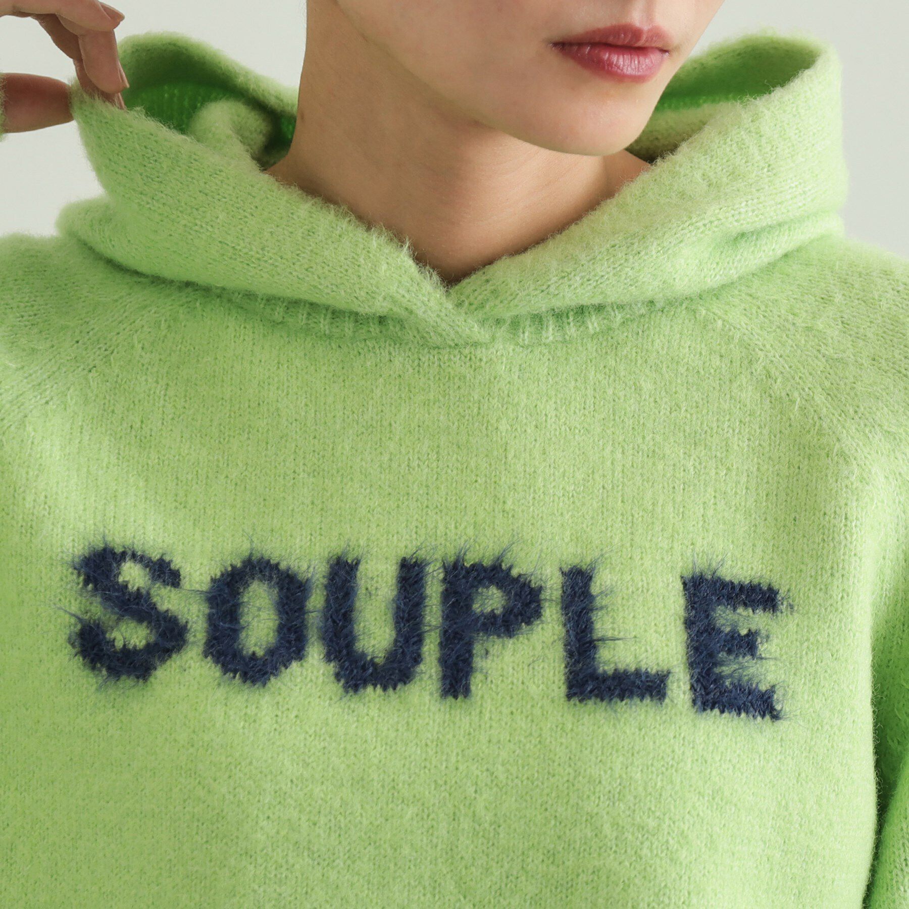 OPAQUE.CLIP「フェザーロゴフーディニット【洗濯機洗い可】」|ニット・セーター|