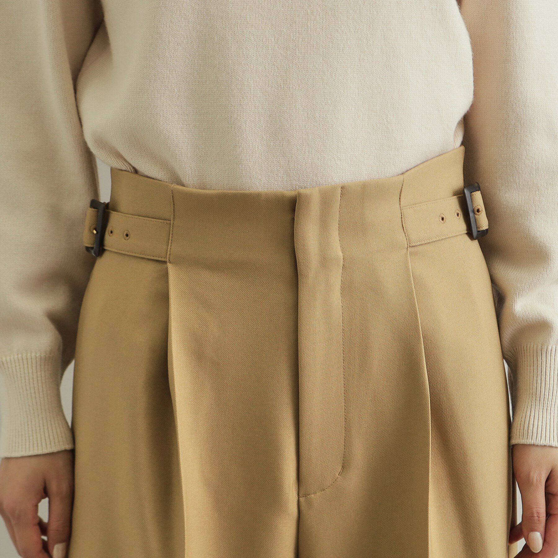 OPAQUE.CLIP「《美人百花掲載》サイドベルトワイドパンツ【洗濯機洗い可】」|その他|