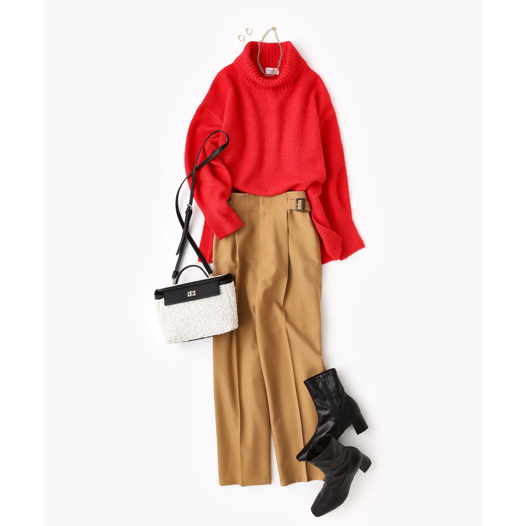 OPAQUE.CLIP「《美人百花掲載》サイドベルトワイドパンツ【洗濯機洗い可】」|その他|