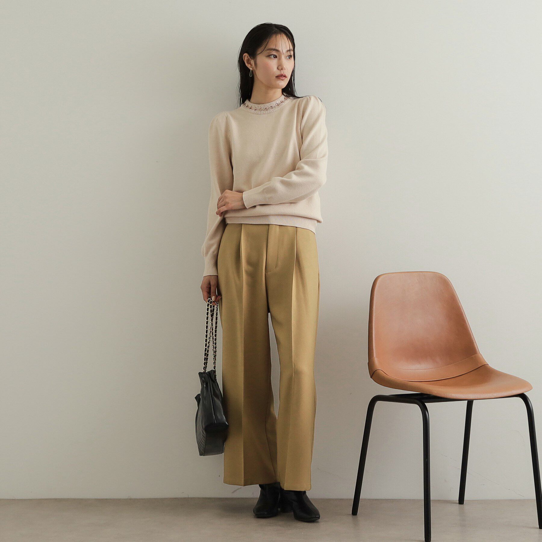 OPAQUE.CLIP「《美人百花掲載》サイドベルトワイドパンツ【洗濯機洗い可】」|その他|