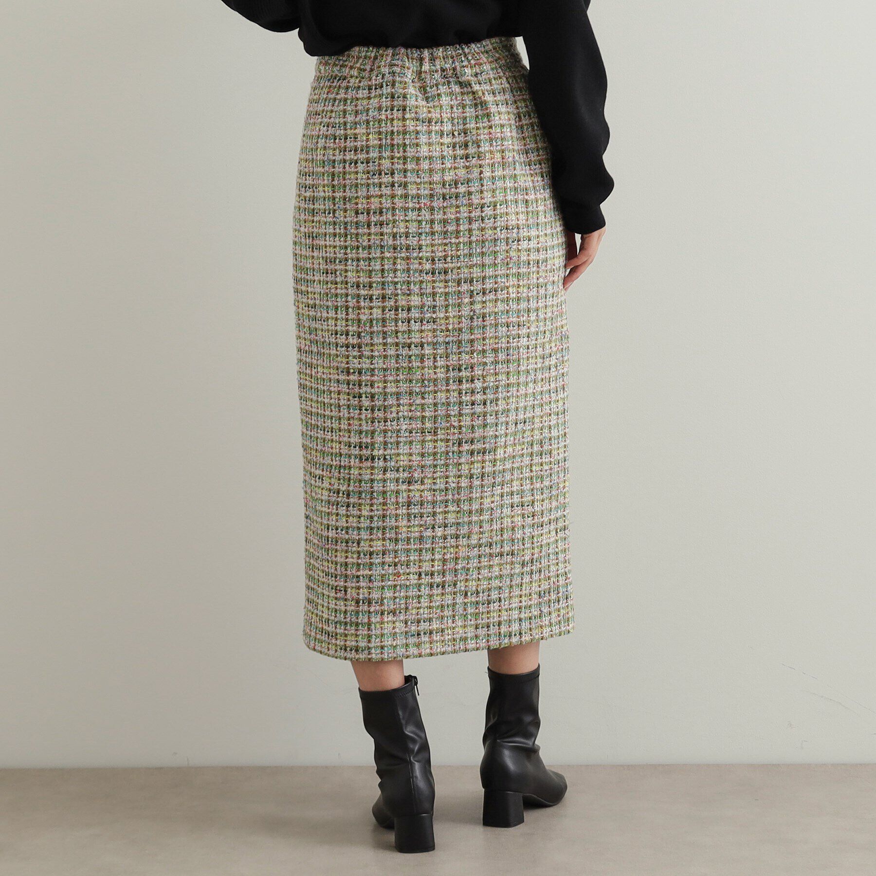 OPAQUE.CLIP「《Oggi掲載》ファンシーツイードナロースカート【洗濯機洗い可】」|スカート|