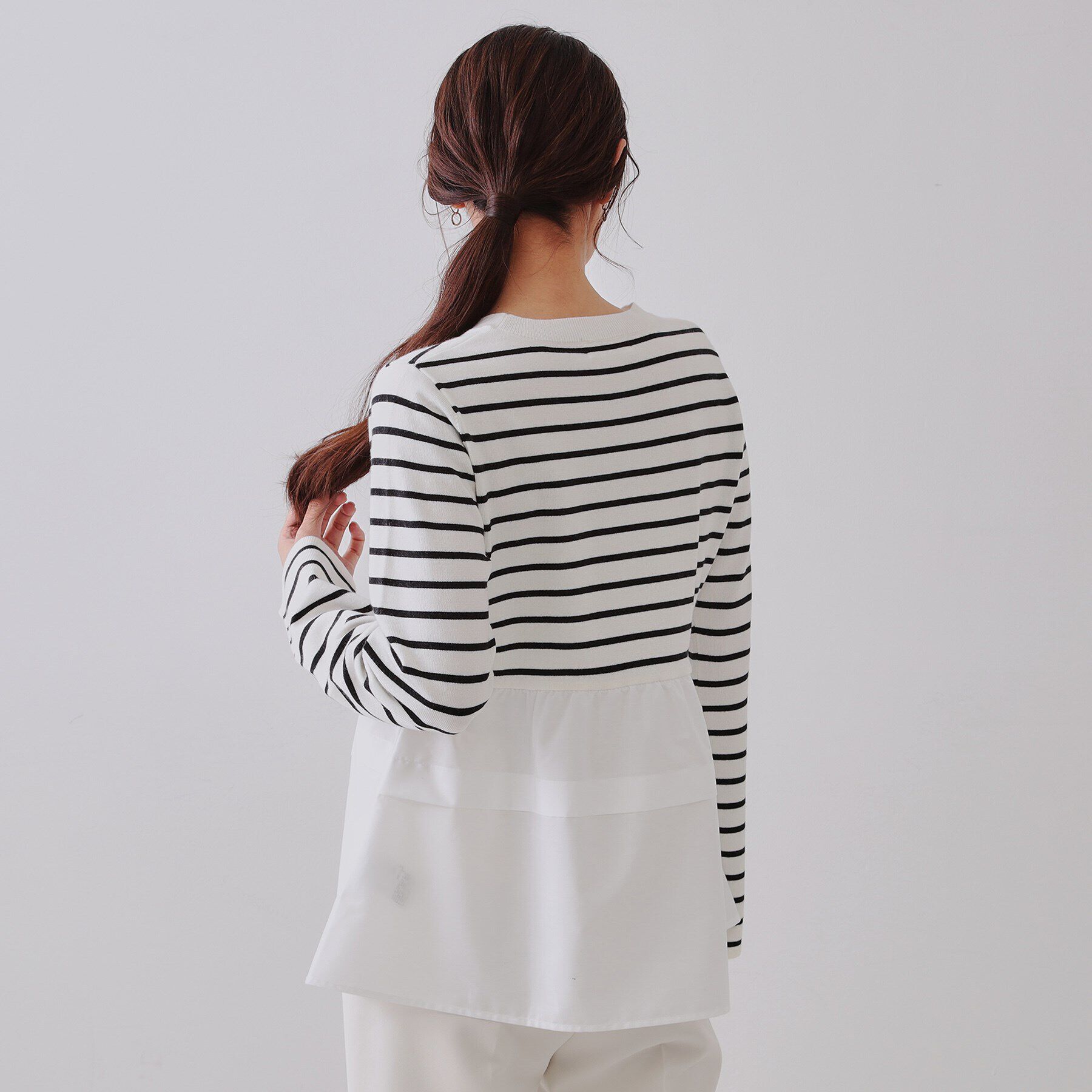 OPAQUE.CLIP「ペプラムドッキングニット【洗濯機洗い可】」|ニット・セーター|