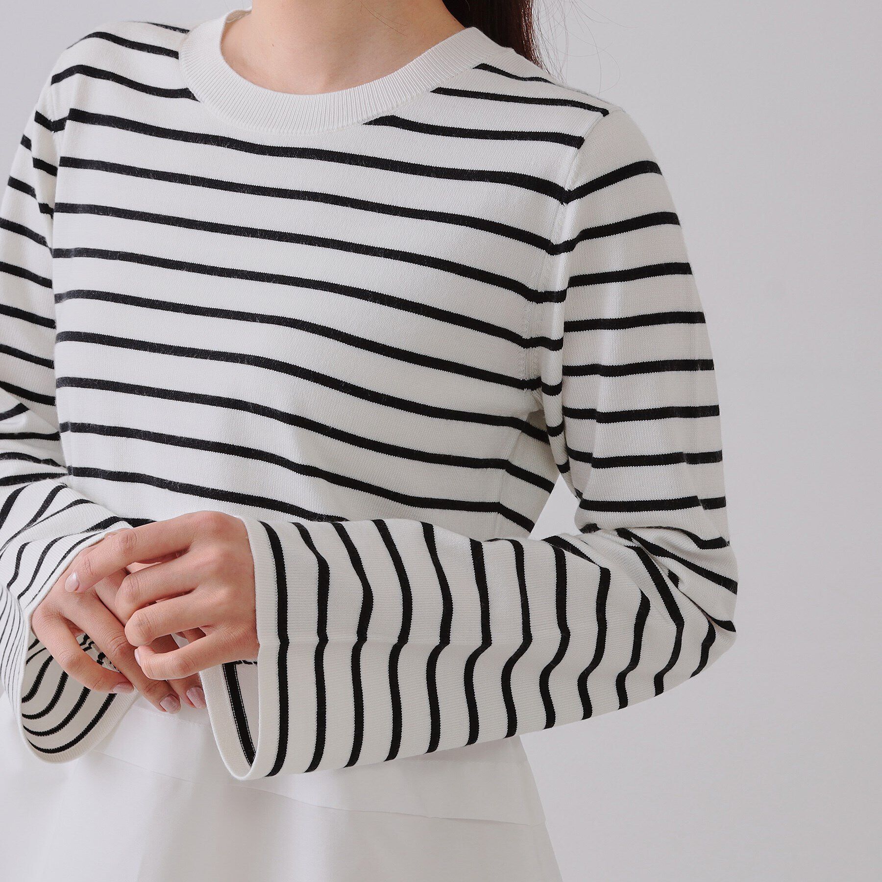 OPAQUE.CLIP「ペプラムドッキングニット【洗濯機洗い可】」|ニット・セーター|