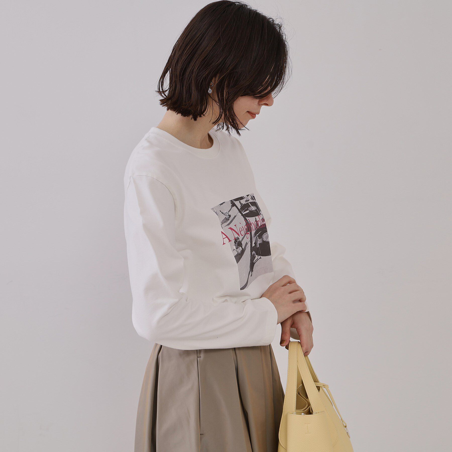 OPAQUE.CLIP「フォトプリントロングTシャツ【洗濯機洗い可】」|Tシャツ・カットソー|