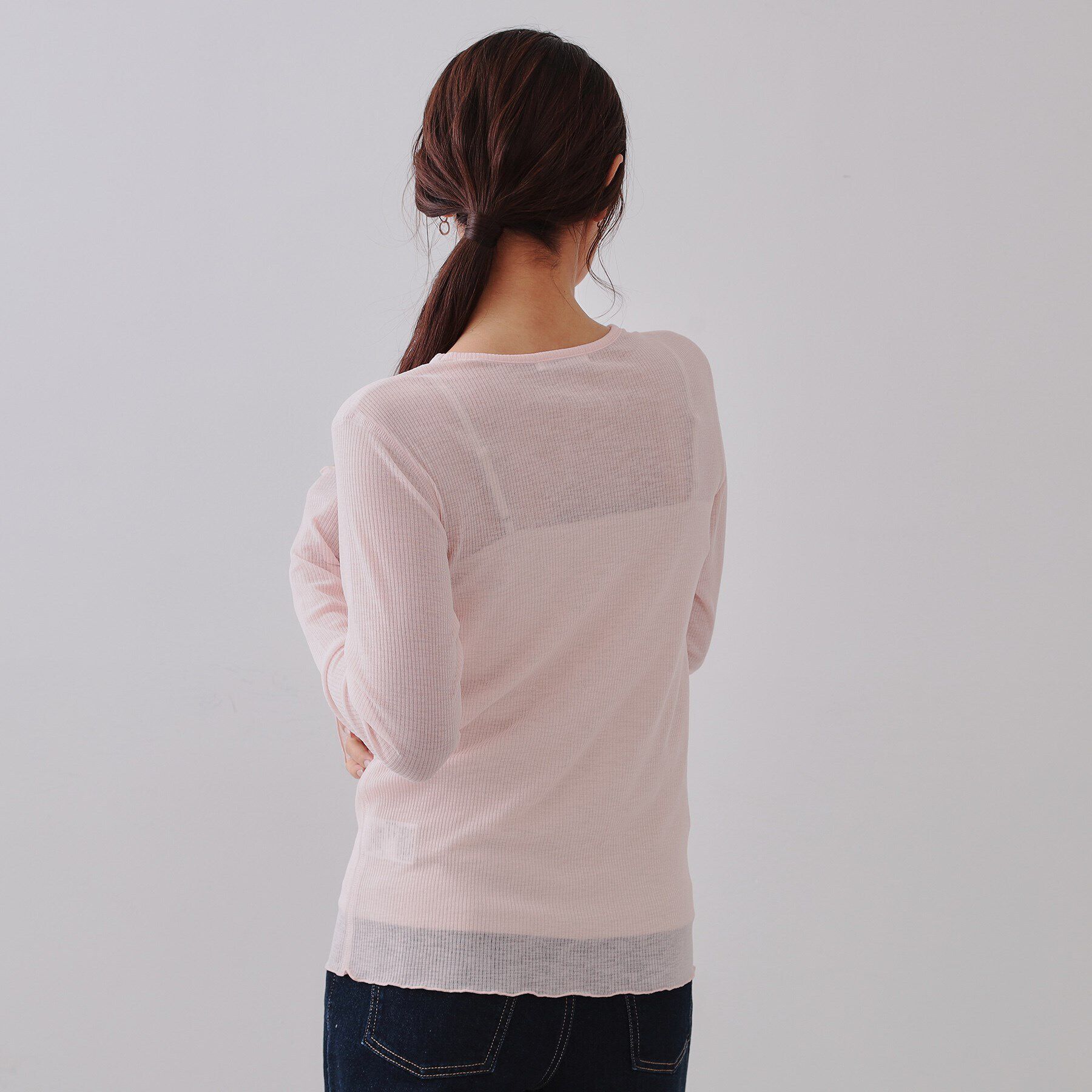 OPAQUE.CLIP「シアーリブカットソー【洗濯機洗い可】」|Tシャツ・カットソー|