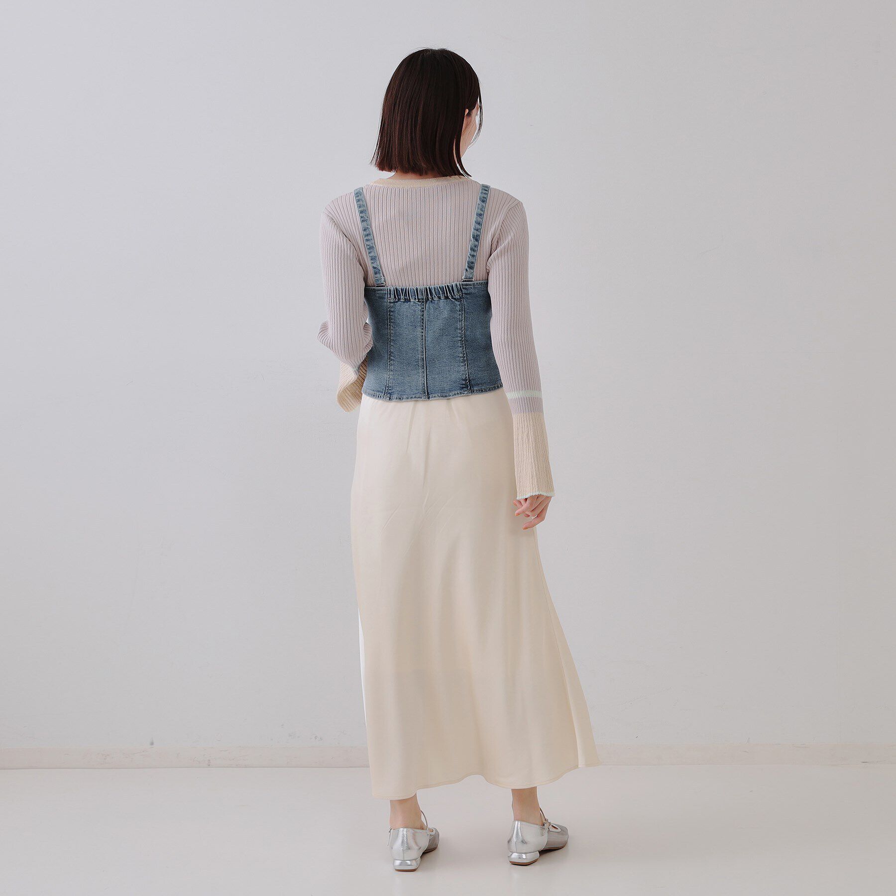 OPAQUE.CLIP「ストレッチデニムビスチェ/セットアップ対応【洗濯機洗い可】」|ベスト・ジレ|