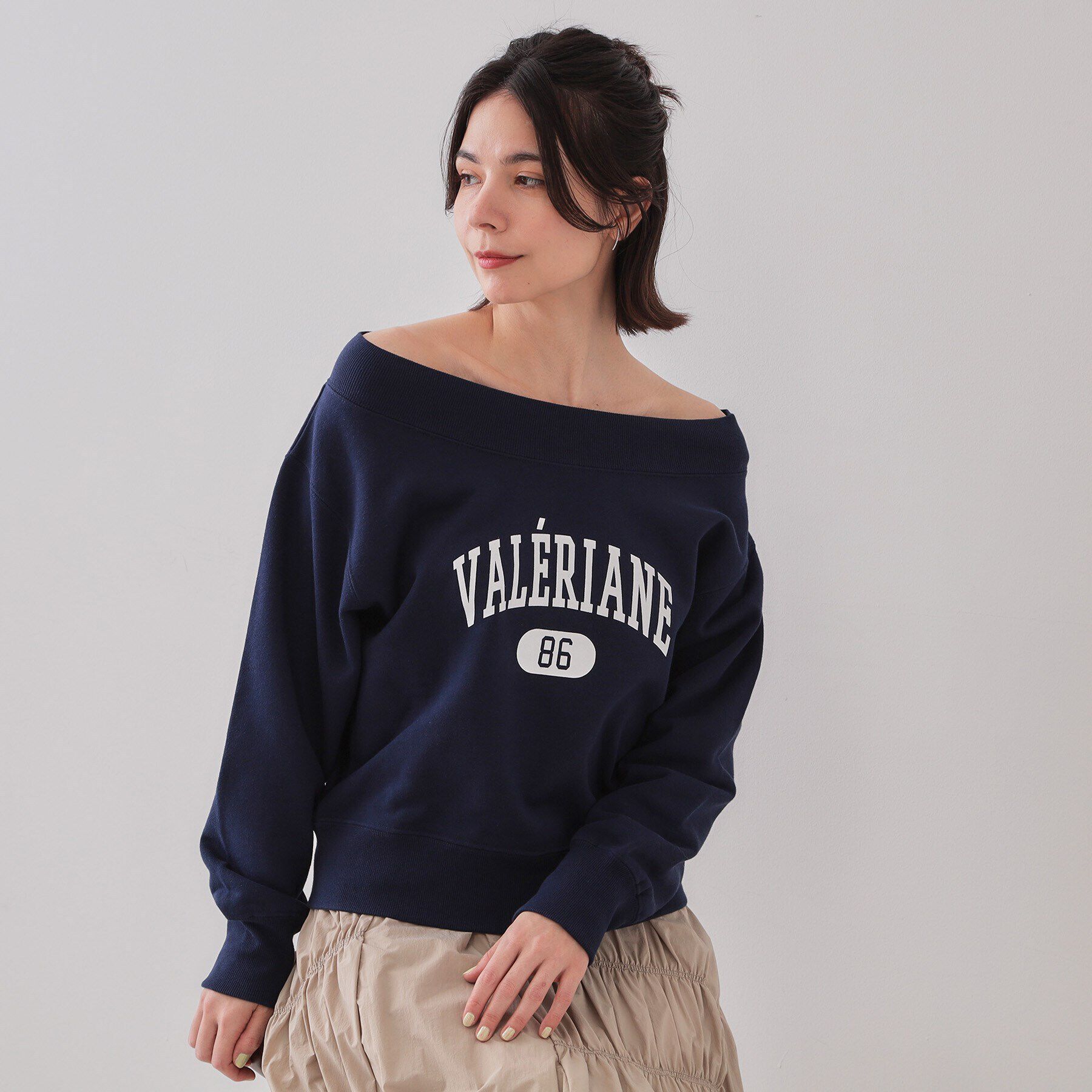 OPAQUE.CLIP「カレッジロゴスウェット【洗濯機洗い可】」|パーカー|