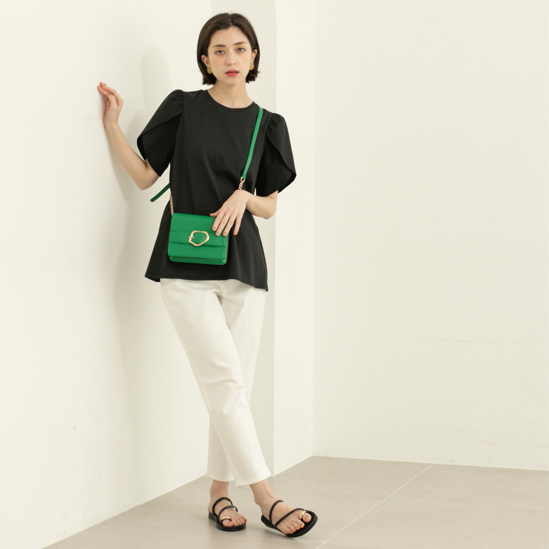 OPAQUE.CLIP「チューリップスリーブドッキングカットソー【洗濯機洗い可/接触冷感】」|Tシャツ・カットソー|