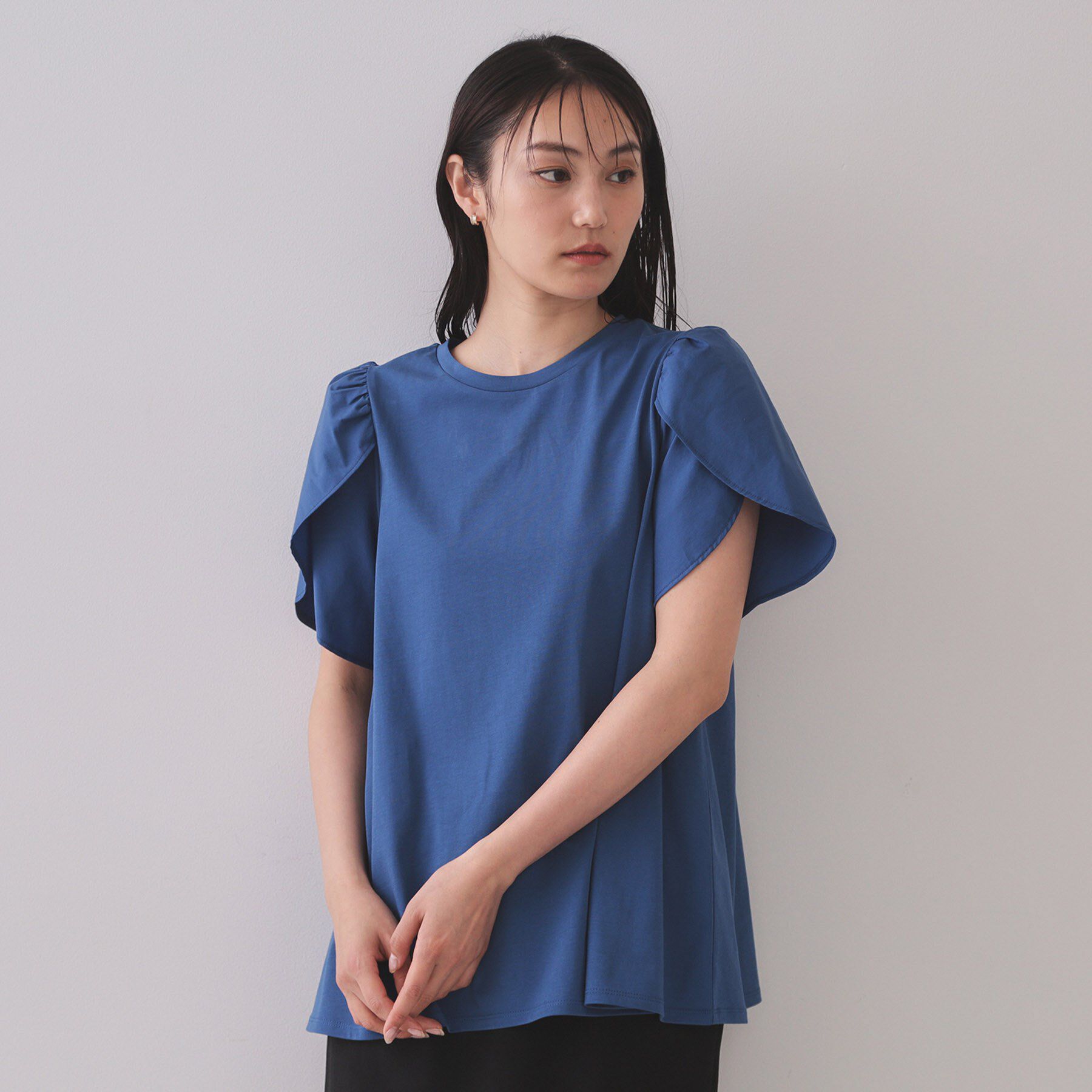 OPAQUE.CLIP「チューリップスリーブドッキングカットソー【洗濯機洗い可/接触冷感】」|Tシャツ・カットソー|