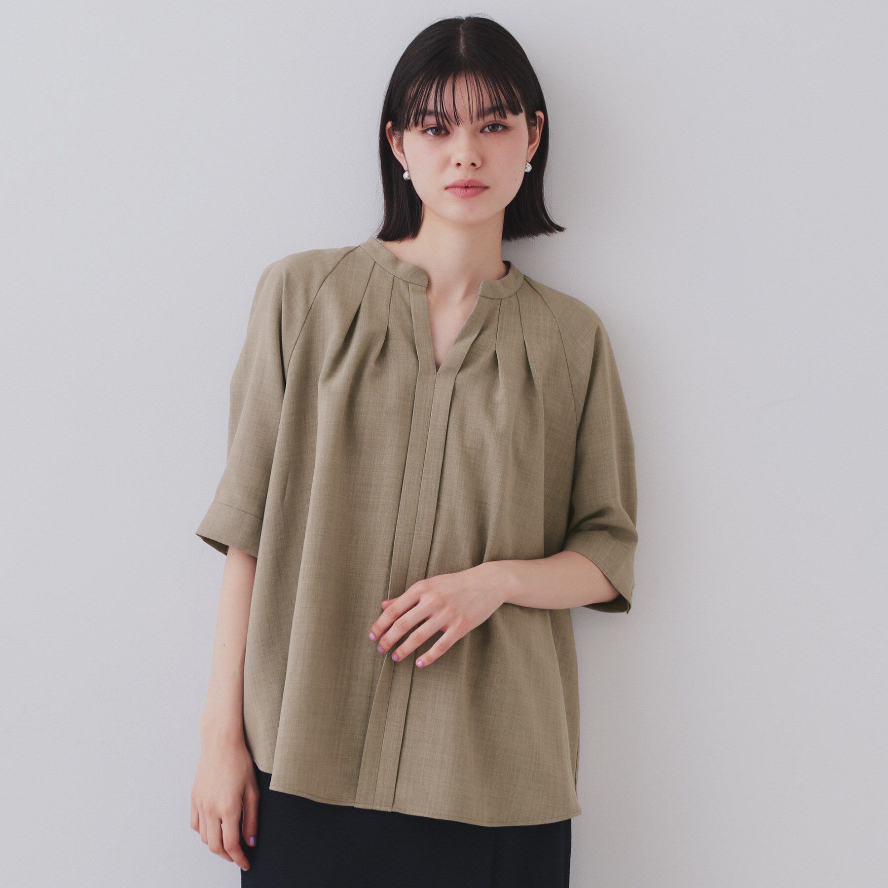 OPAQUE.CLIP「タックスキッパーブラウス【洗濯機洗い可】」|シャツ・ブラウス|