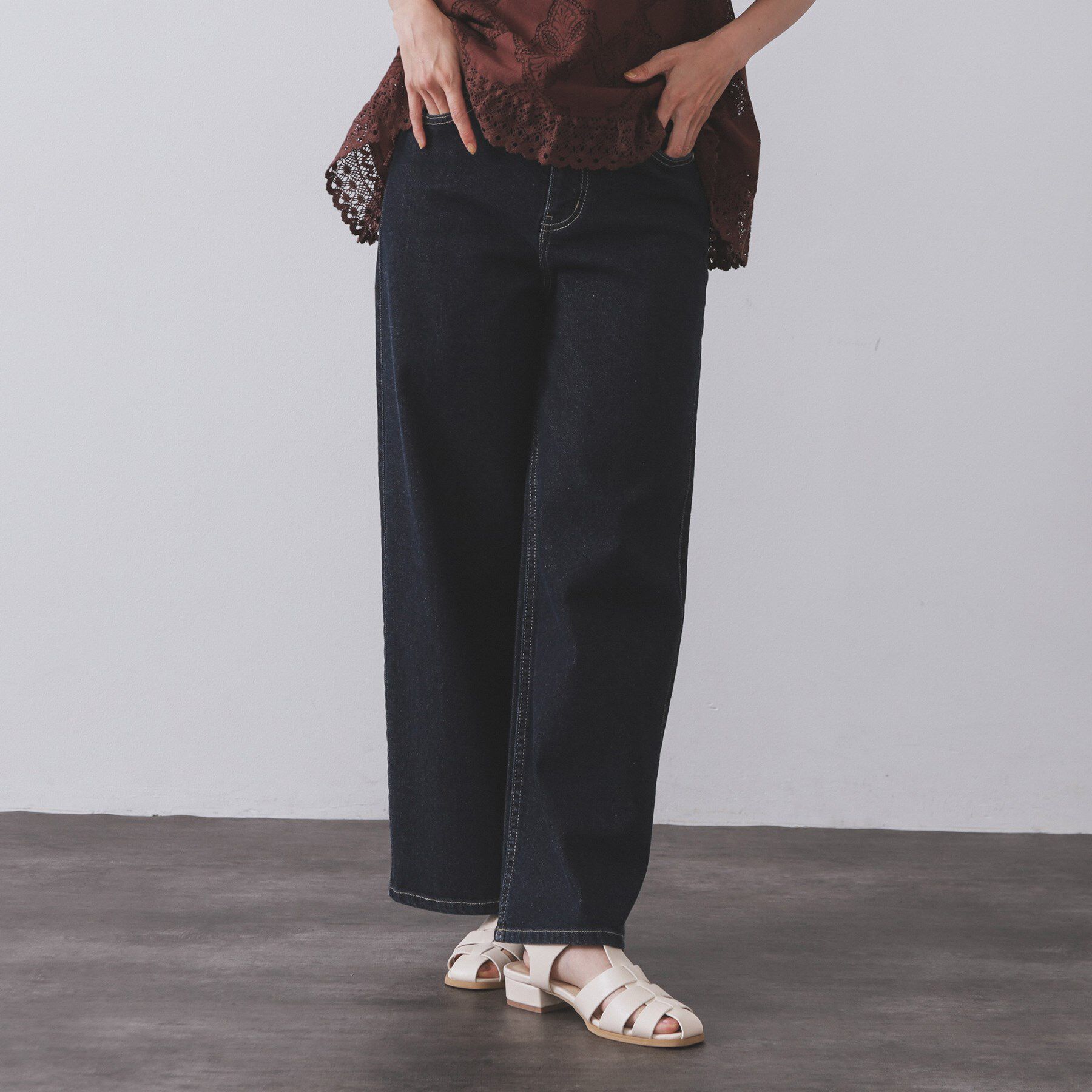 OPAQUE.CLIP「《SS-LLサイズ》ストレッチバギーデニム【洗濯機洗い可】」|デニム|