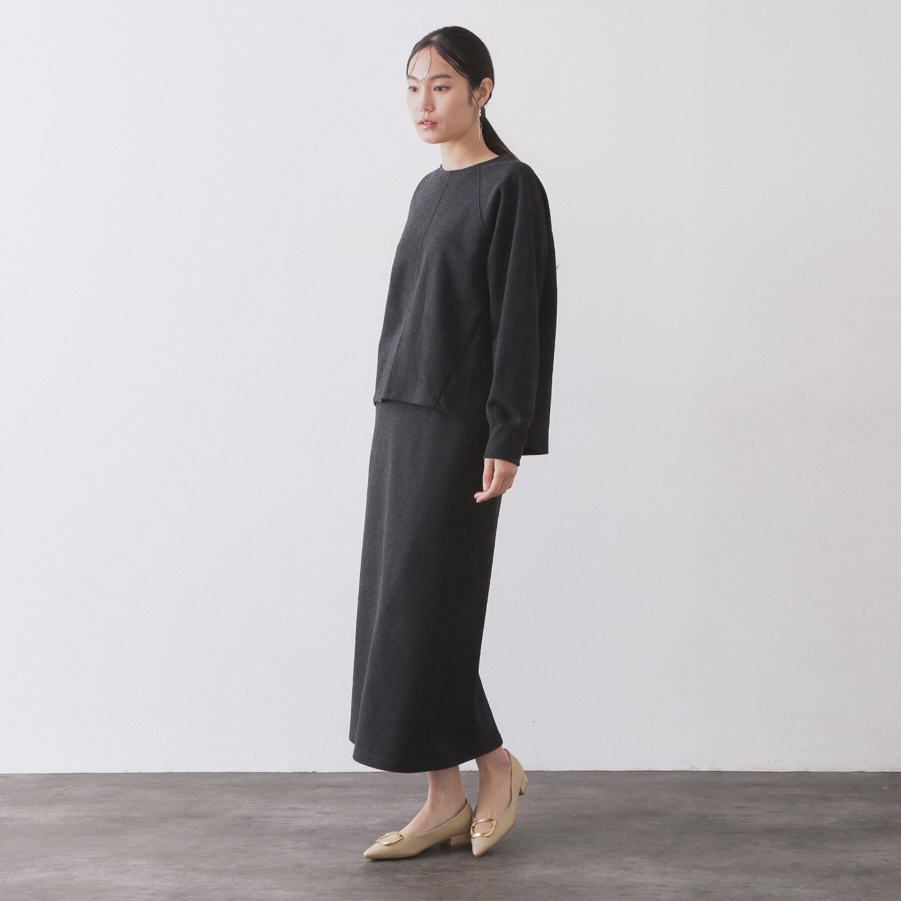 OPAQUE.CLIP「デザインバックル付ポインテッドフラットパンプス」|パンプス|