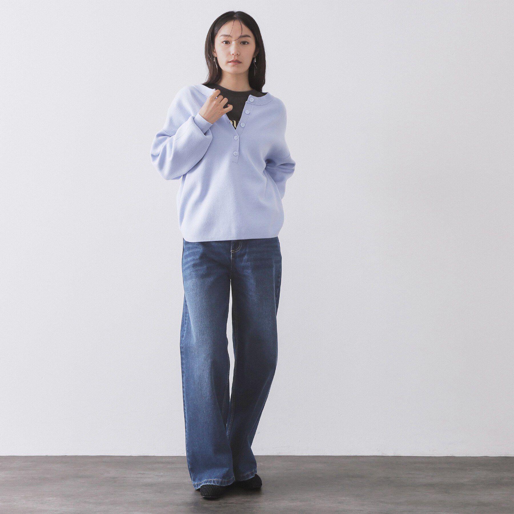 OPAQUE.CLIP「ストレートデニムパンツ【洗濯機OK】《S～LL》」|デニム|