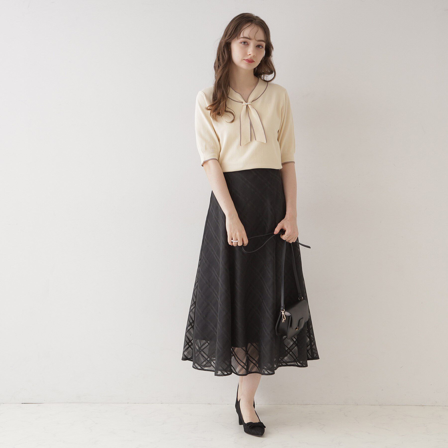 Couture broach「【上品なアクセントをプラス】配色フェイクパールタイ」|ニット・セーター|