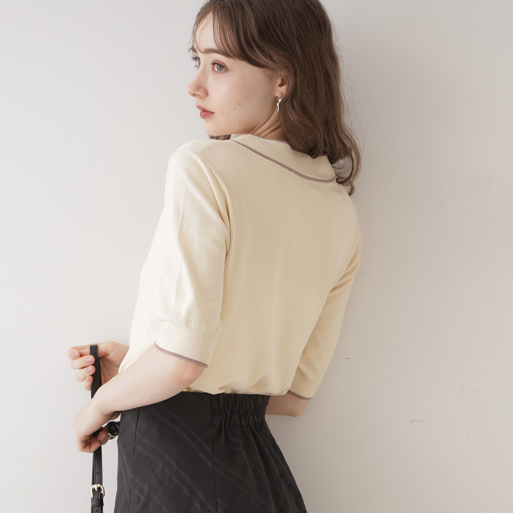 Couture broach「【上品なアクセントをプラス】配色フェイクパールタイ」|ニット・セーター|