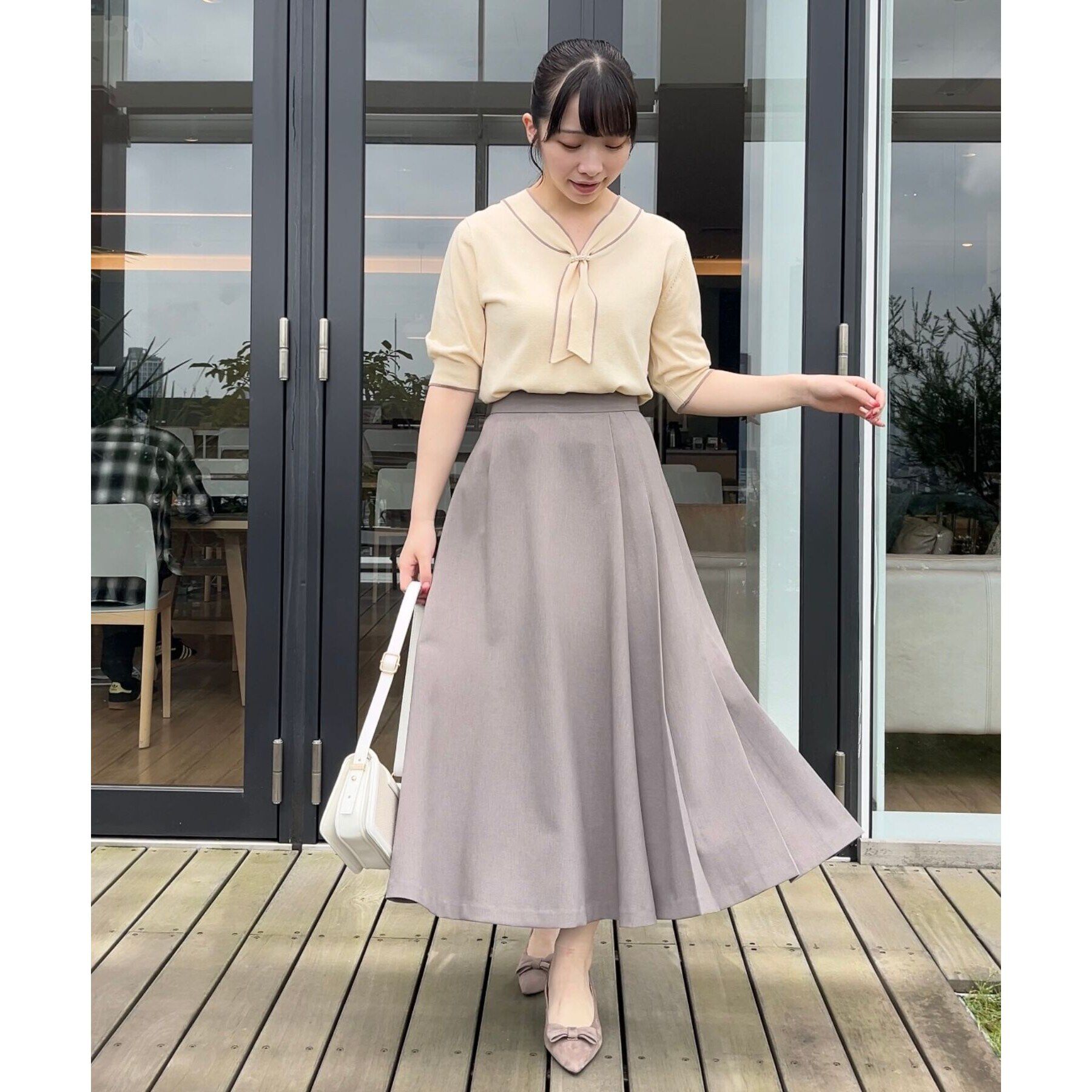 Couture broach「【上品なアクセントをプラス】配色フェイクパールタイ」|ニット・セーター|