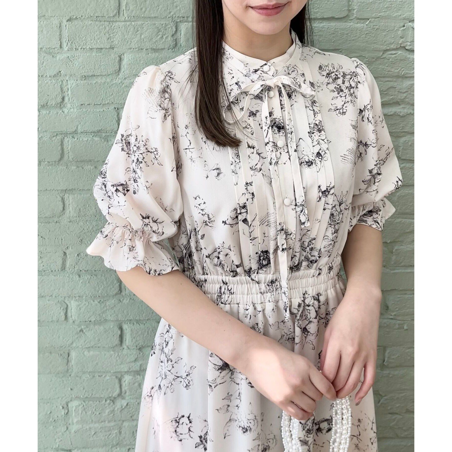 Couture broach「【オトナのためのクラシカルワンピ】花柄5分袖ワンピース」|ワンピース|